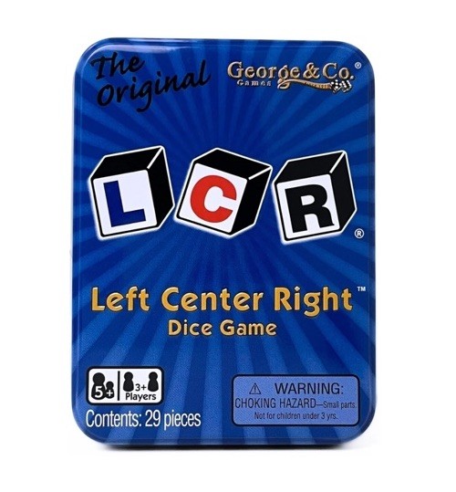 LCR® Left Center Right™ Dice Game – Blue Tin