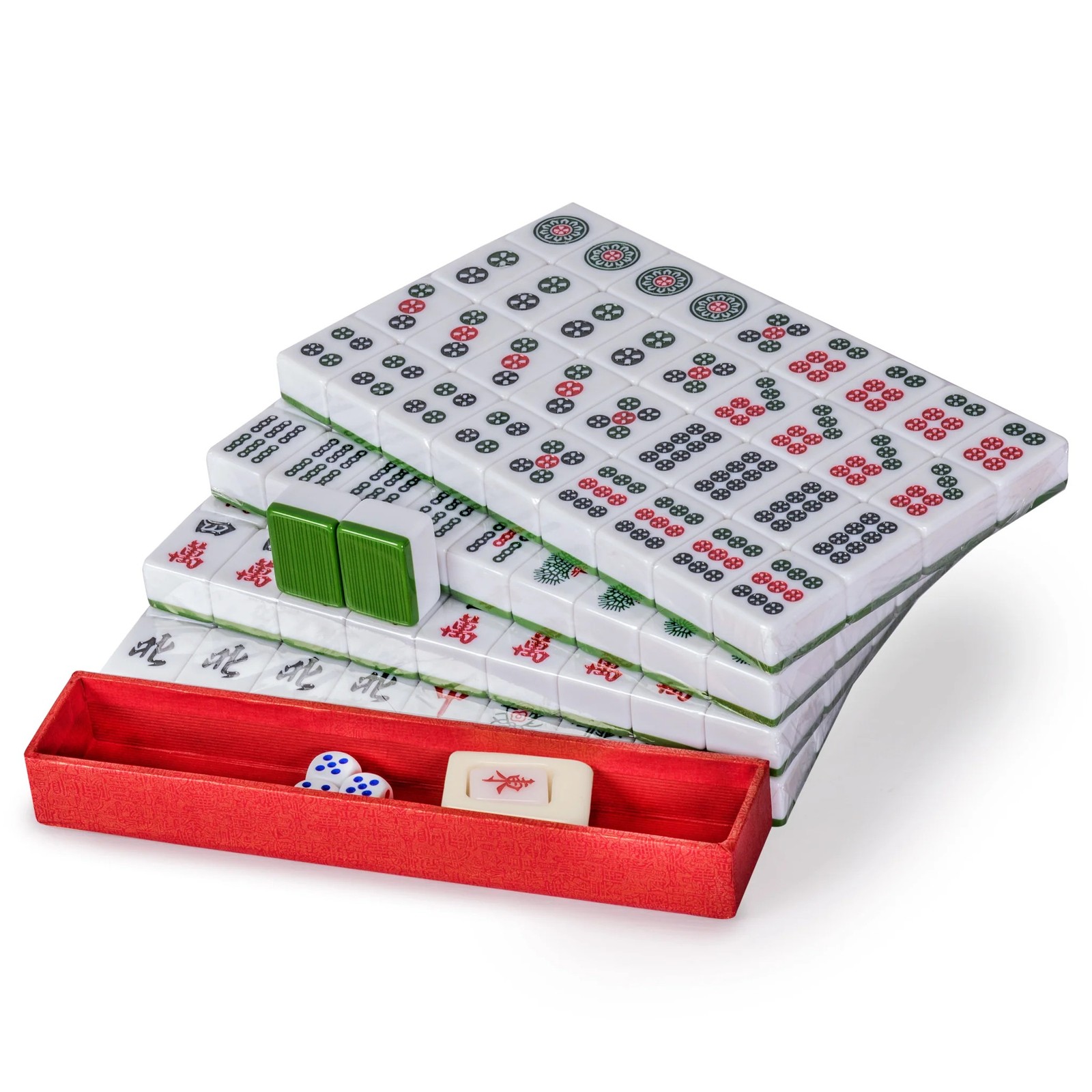 Professional Chinese Mahjong Green Bamboo Happiness 146-Tile Set FX-CM004 New