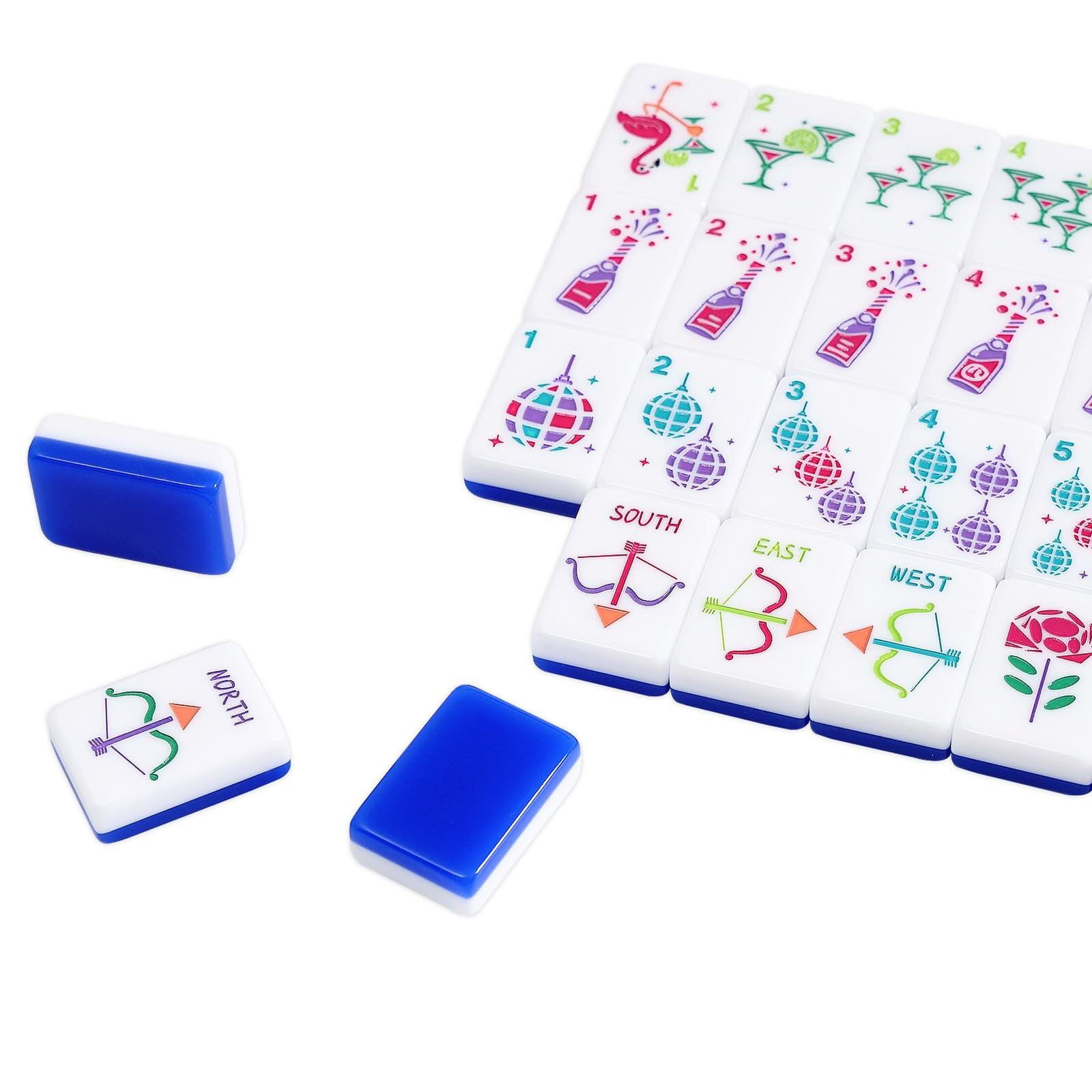 My Mahjong Trove 160 Blue Acrylic American Mahjong Game Set with Carrying Bag…