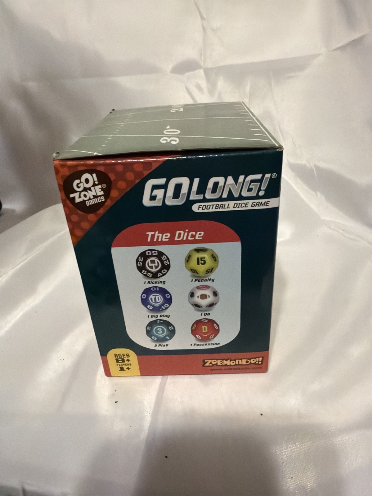 Go Long Football Dice Game Go! Zone Games Travel Ages 8+ New Never Used Zobmondo