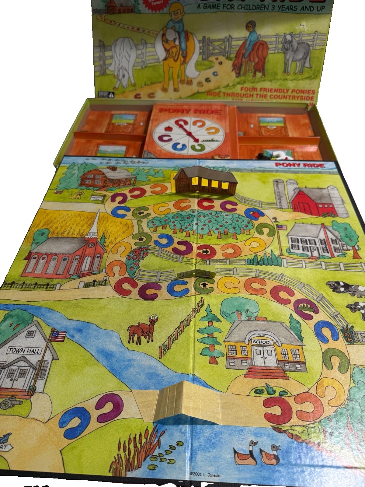 Pony Ride Board Game Race To Farm 2001 Horses Educational Rare Vtg