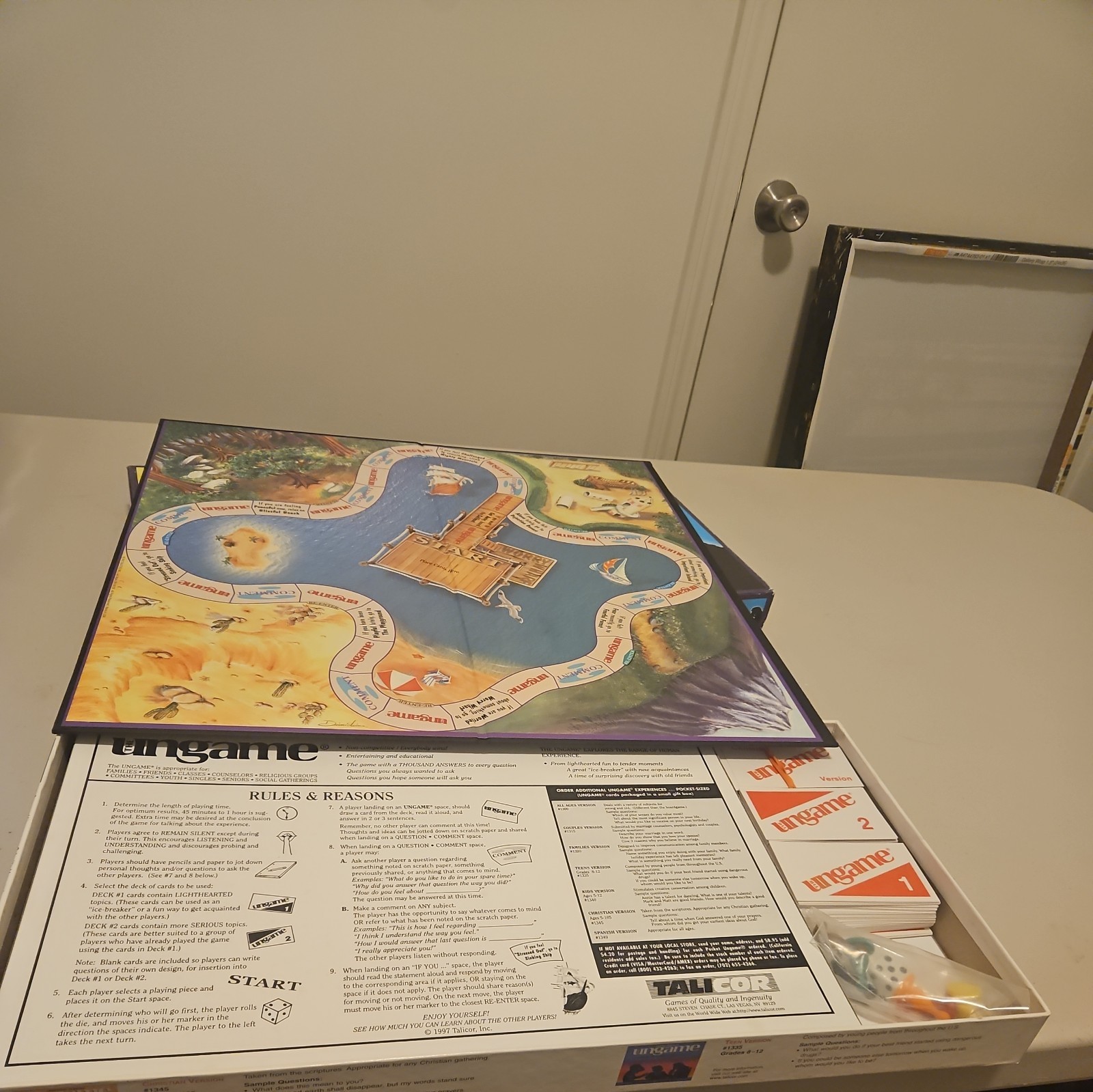 Talicor 1996 The Ungame Christian Version Board Game Opened But NOT Used!