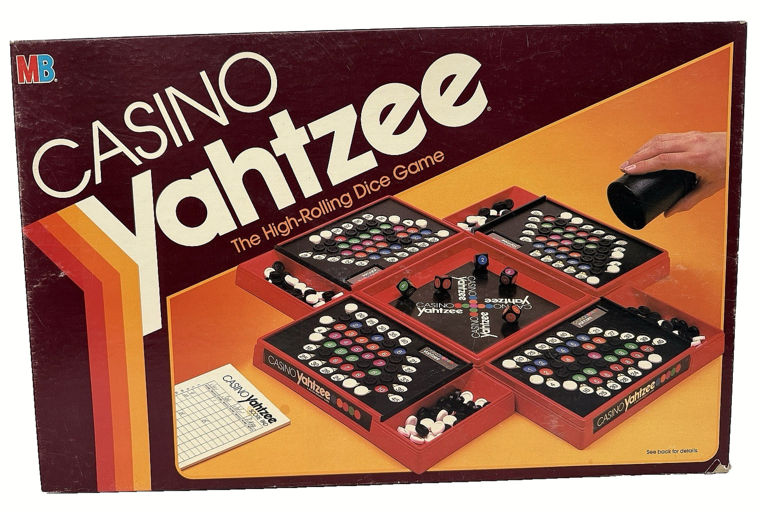 Casino Yahtzee High Rolling Dice Game Milton Bradley 1986 COMPLETE