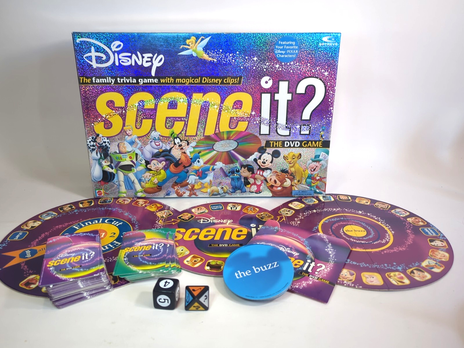 Disney Scene It? Family Trivia DVD Board Game 2004 75% Complete