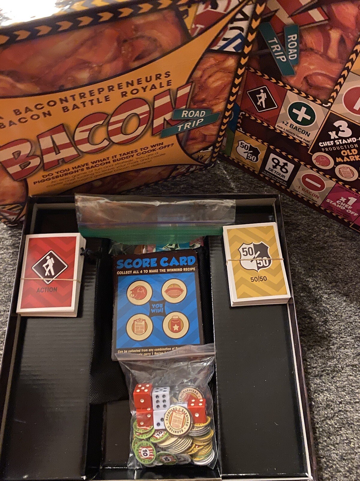 Bacon Road Trip Board Game- Bacontrepreneurs Battle Royale- Master Chef Cookoff