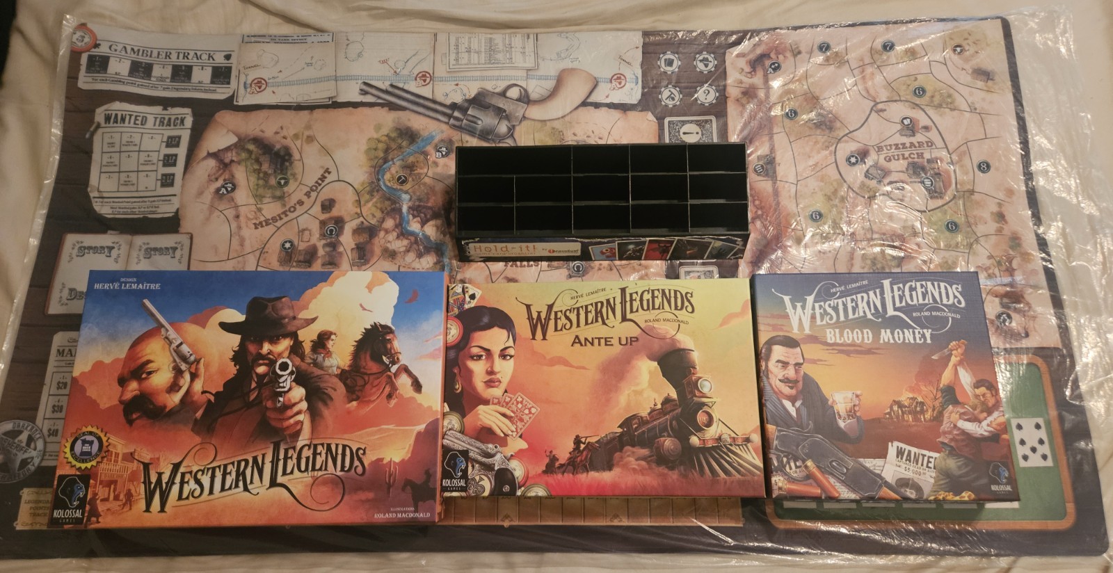 Kolossal Games Western Legends Board Game + Ante Up & Blood Money, + Playmat