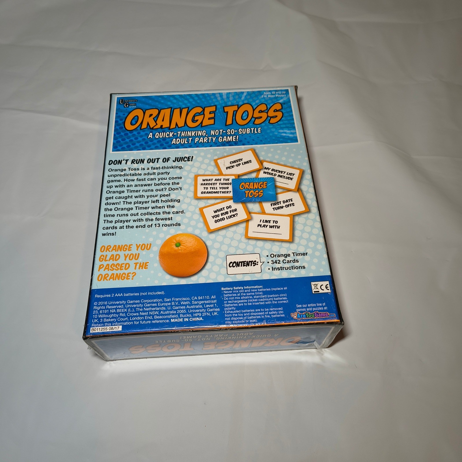 University Games Orange Toss Adult Party Game 01053 New Sealed
