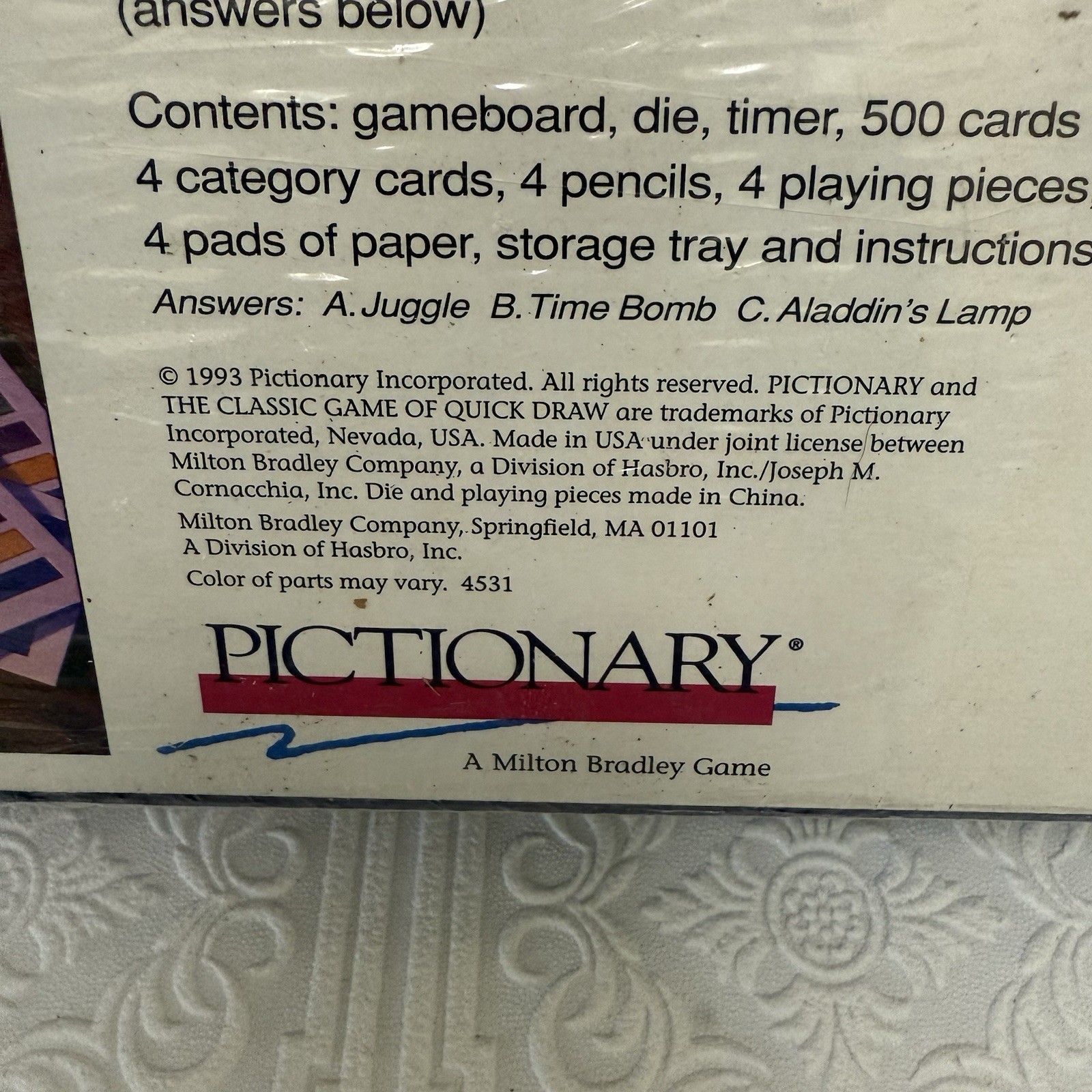 Pictionary Updated For The 90’s Classic Board Game from 1993 New Factory Sealed