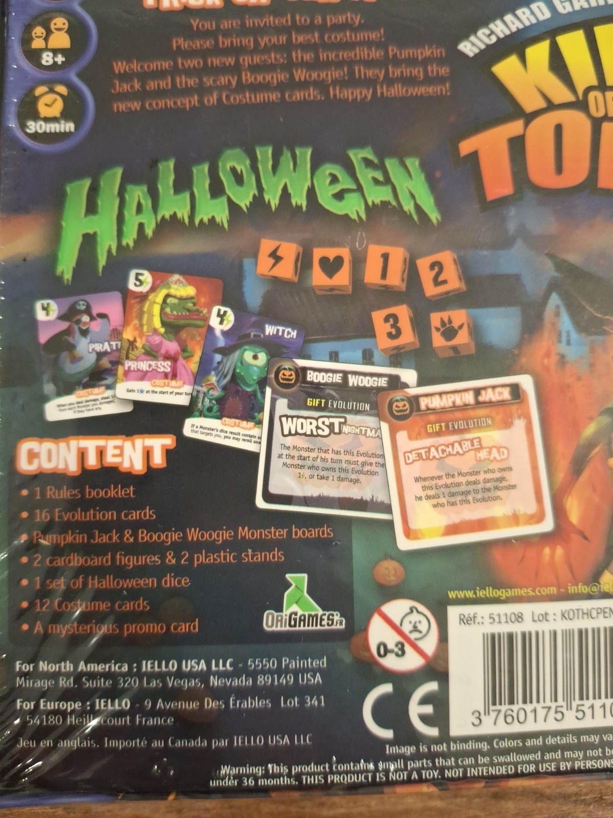 King of Tokyo Halloween Collector Pack 1 IELLO Board Game Expansion New Sealed