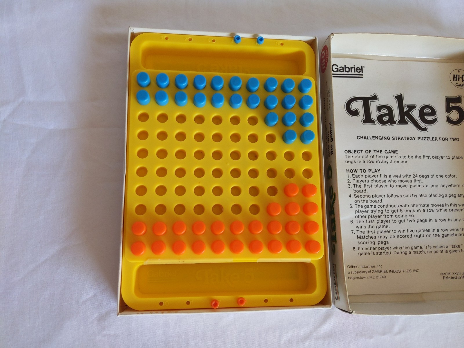 Vintage Gabriel Take 5 Challenging Strategy Puzzler For Two Hi Q Game 77452