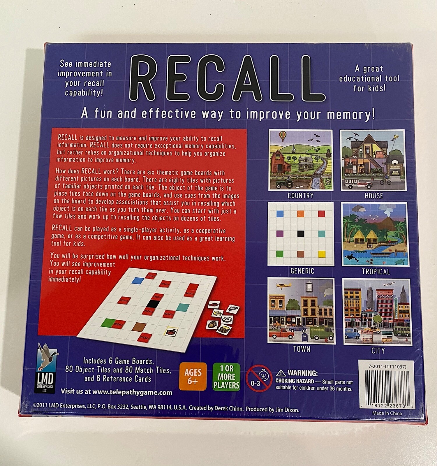 NEW Recall Board Game LMD Enterprises SEALED 2011 Memory Improvement