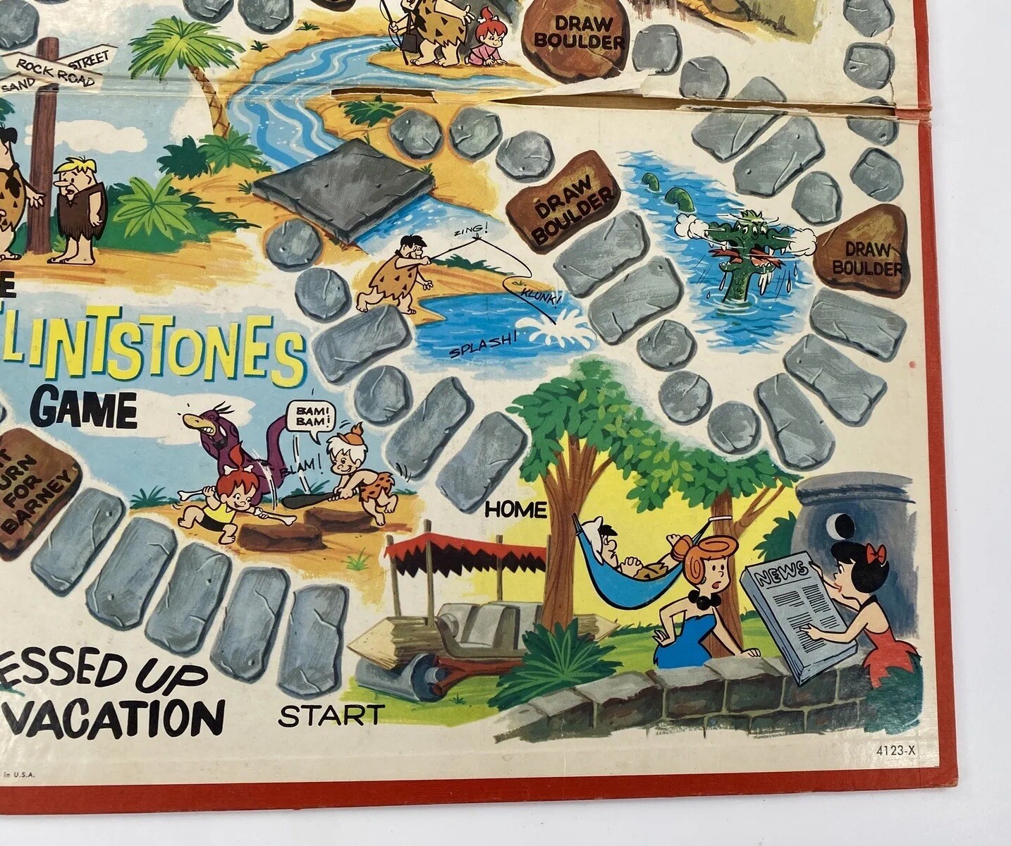 Flintstones Board Game Milton Bradley 1971 Messed Up Vacation GAME BOARD ONLY