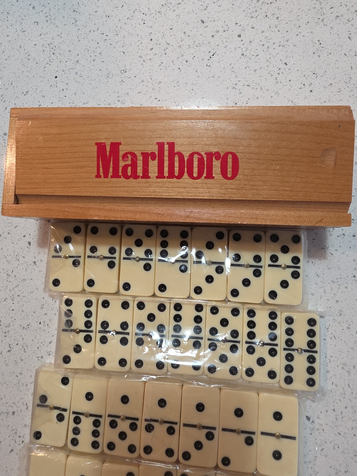 Vintage Marlboro Branded Double Six Dominos 28 Tile Set Sealed W/Box Mint