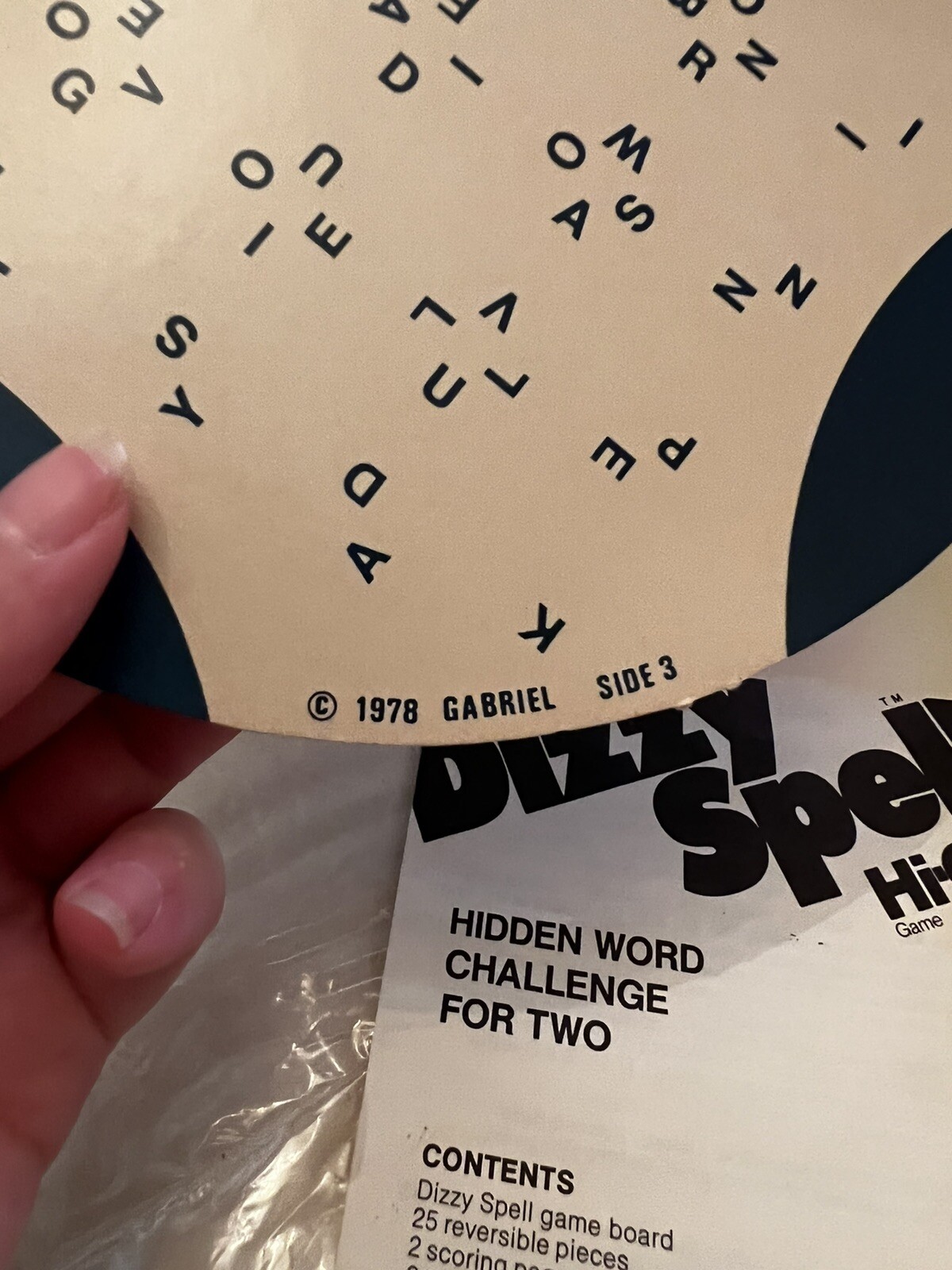 1978 Vintage Dizzy Spell Hi-Q Hidden Word Challenge Only 2 Reversible Word Pages