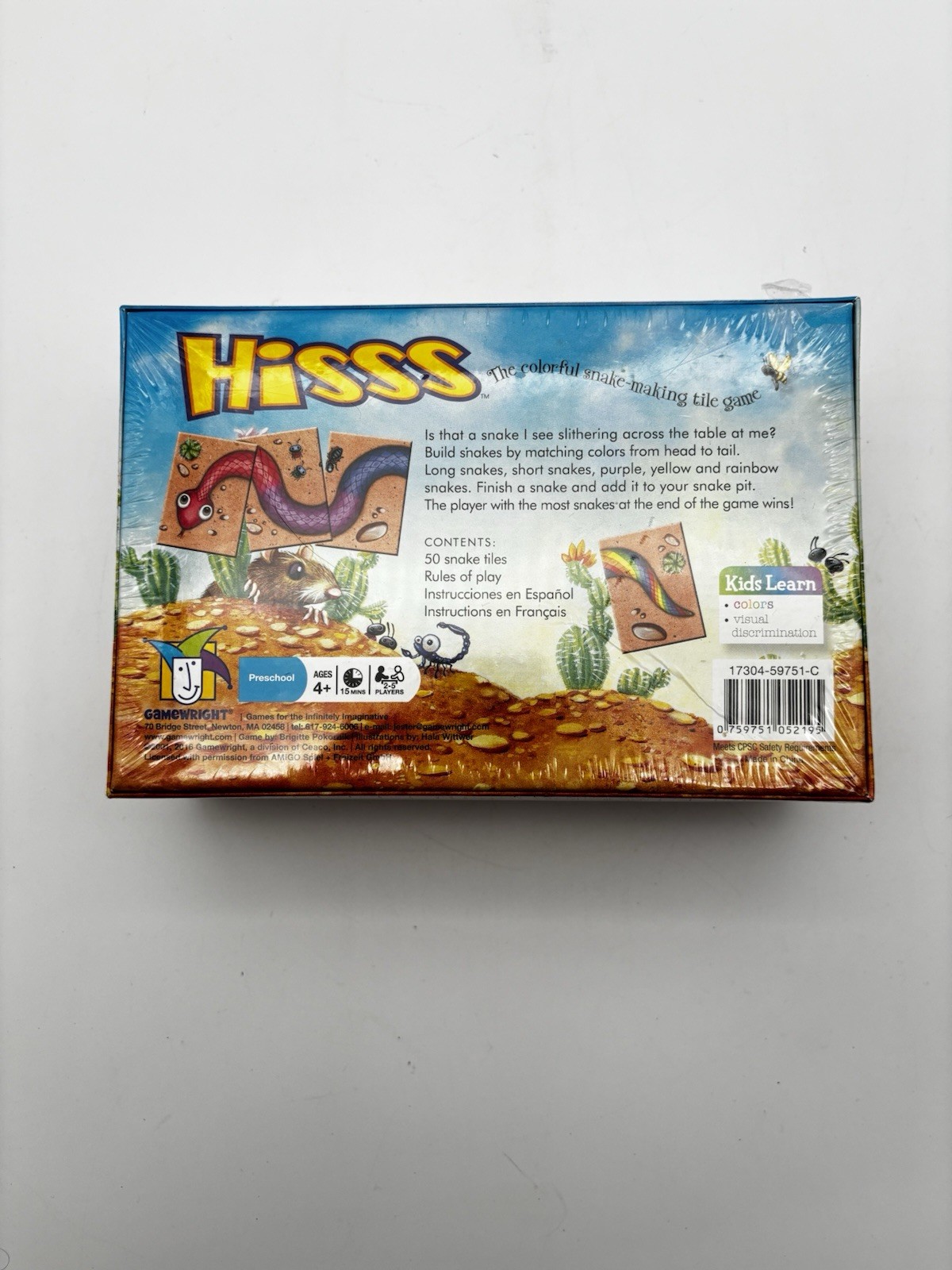 New. HISSS The Colorful Snake Making Tile Matching Game Gamewright. New. Sealed.