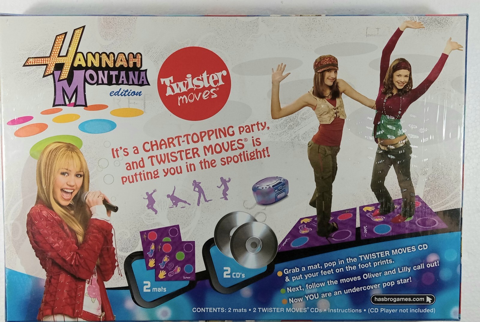 Disney Hannah Montana Twister Moves 2 Mats and 2 CDs Ages 8 or older.