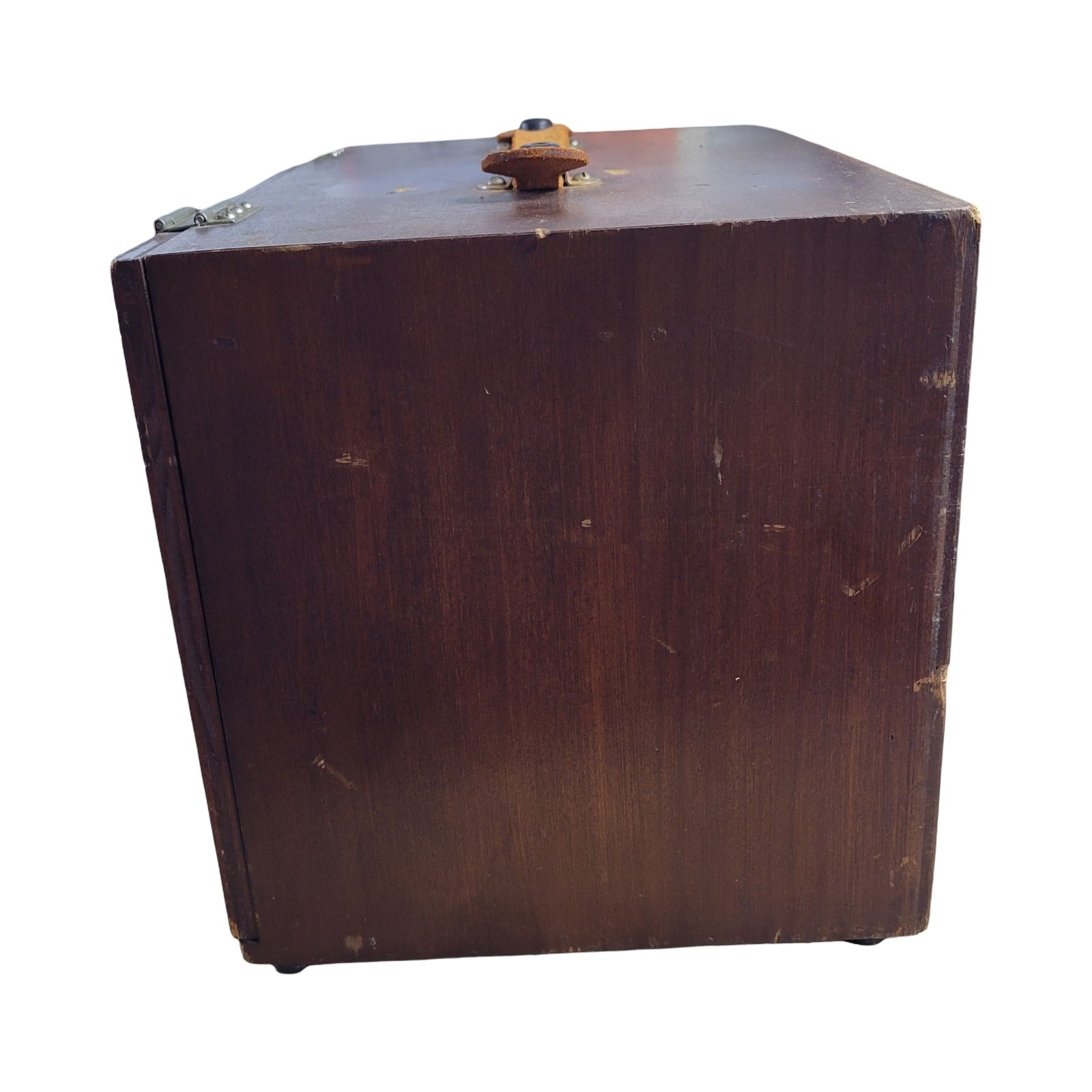 Vtg Wooden Locking Instrument Art DND Game Case