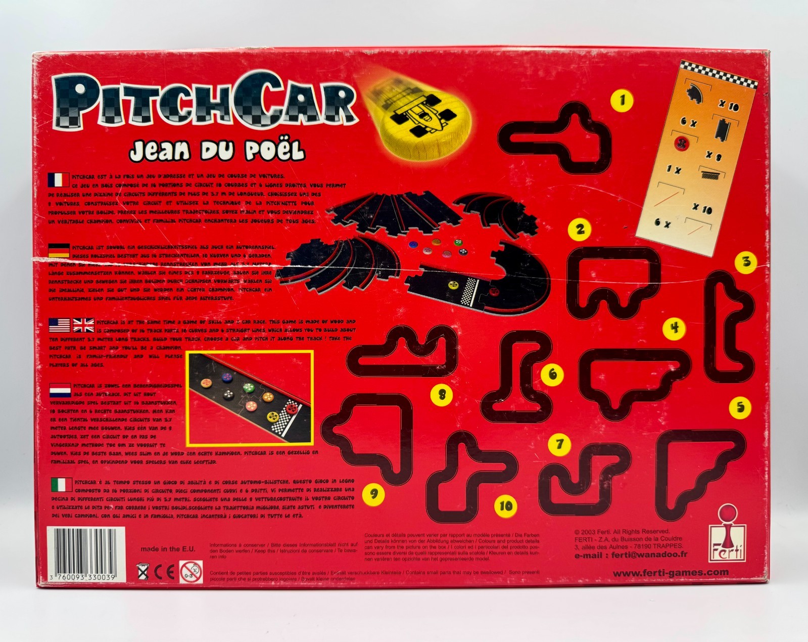 PITCH CAR PitchCar Carabande Board Game 2003 Jean du Poel Multilingual Box