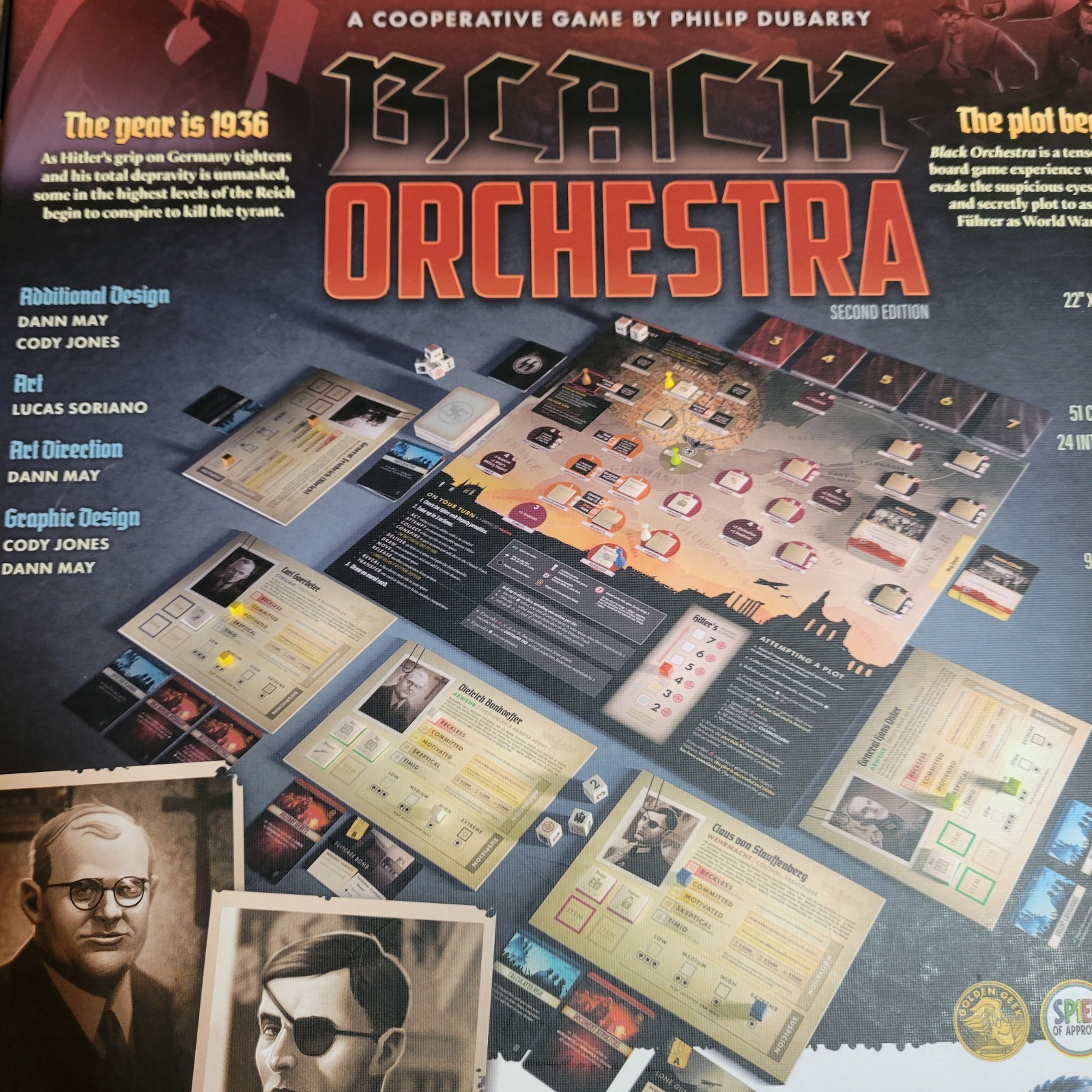 Black Orchestra Board Game Second Edition World War II Starling Games P. Dubarry