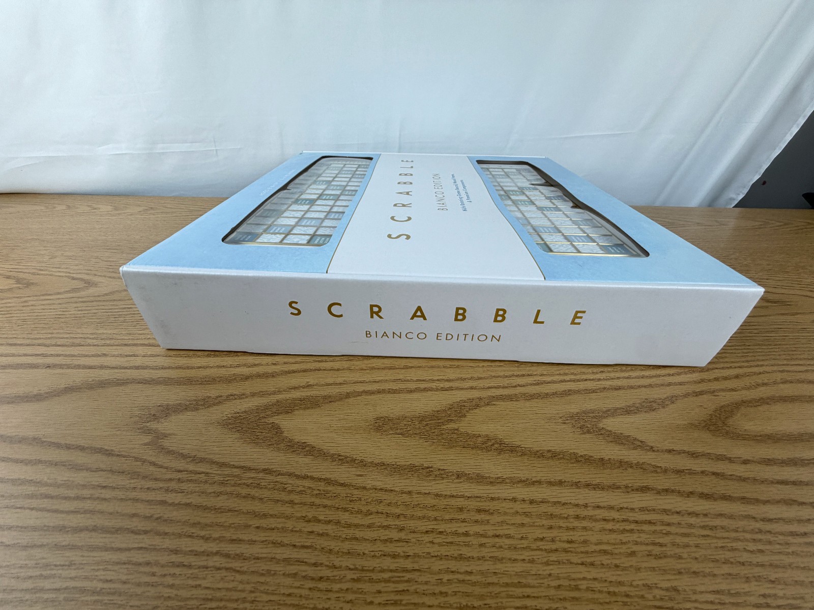 Scrabble Bianco Edition WS Game Rotating Wooden Game Board OPEN BOX