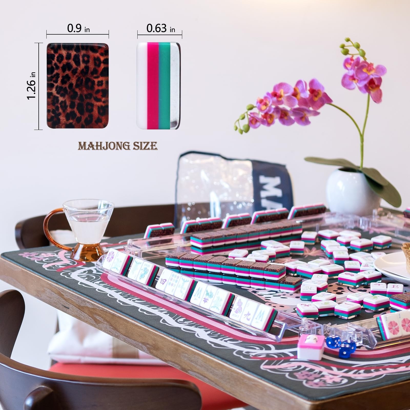 American Mahjong Game Set, Portable Carrying Bag,Acrylic 160 Tiles,Western Ma…