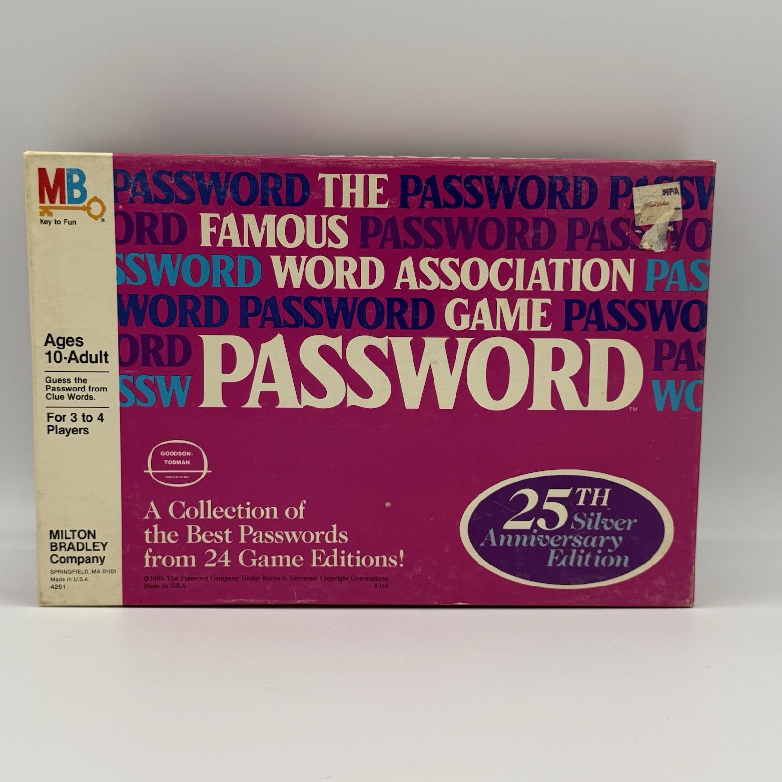 1986 Password Game 25th Edition by Milton Bradley Complete Good Cond FREE SHIP