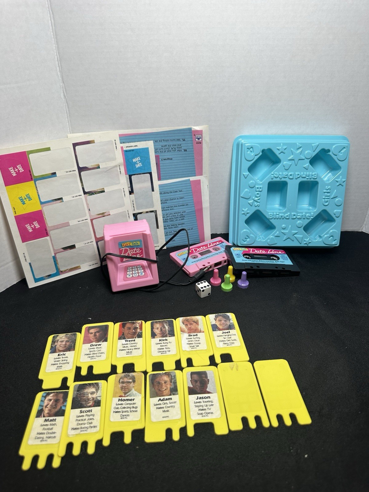 Vintage 1989 Girl Talk Dateline Game COMPLETE Golden Board Game EUC RARE