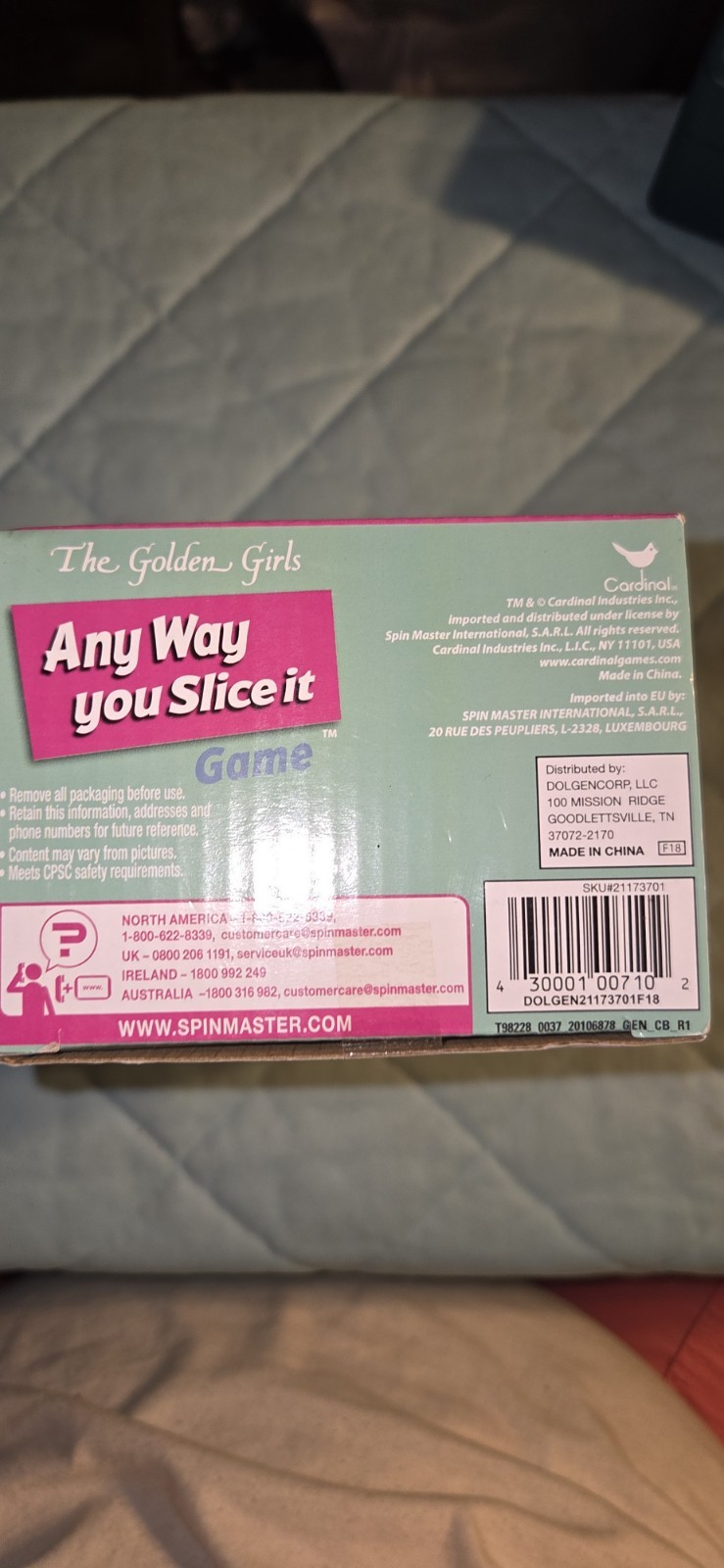 Cardinal the Golden Girls Any Way You Slice It Trivia Game NIP Sealed Item #1219