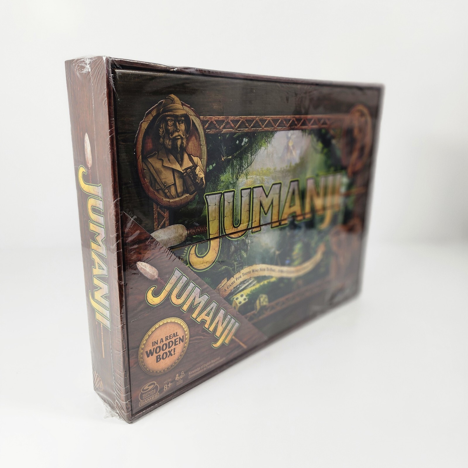 Jumanji Gameboard 2021 Spin Master in Real Wooden Box NEW Sealed 2-4 Players