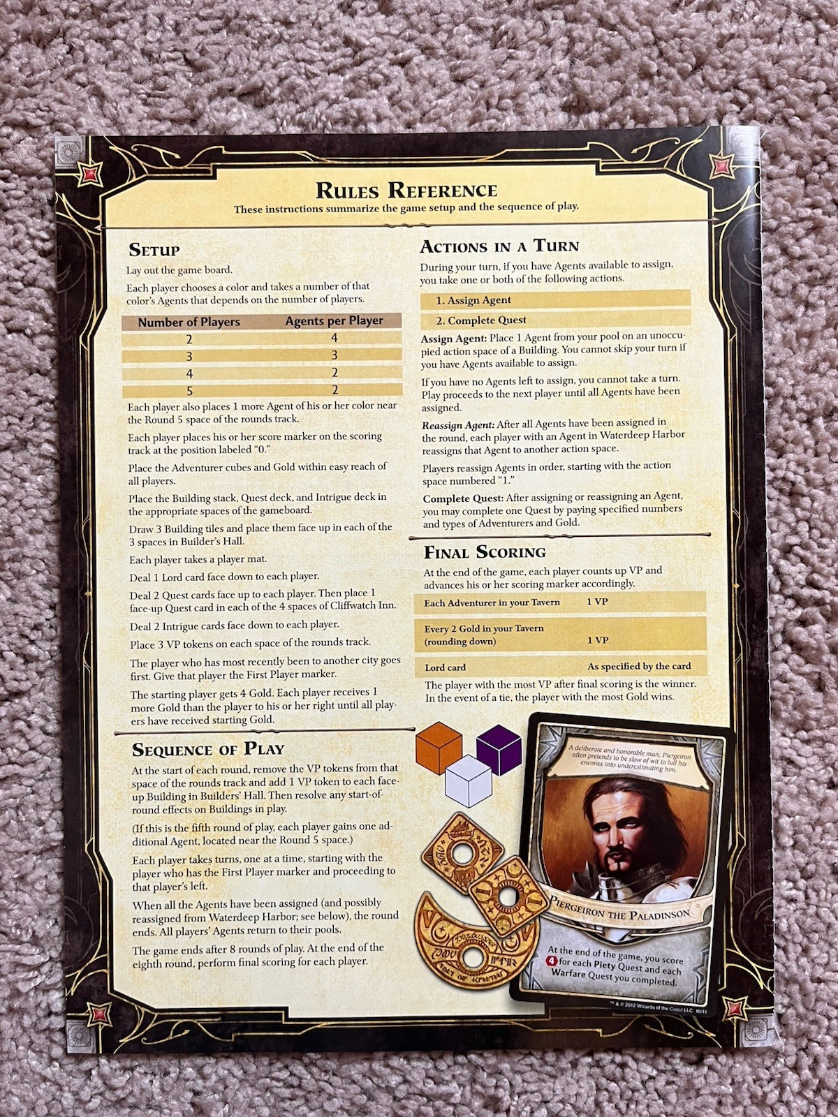 Lords of Waterdeep Dungeons and Dragons Board Game Wizards of the Coast Complete
