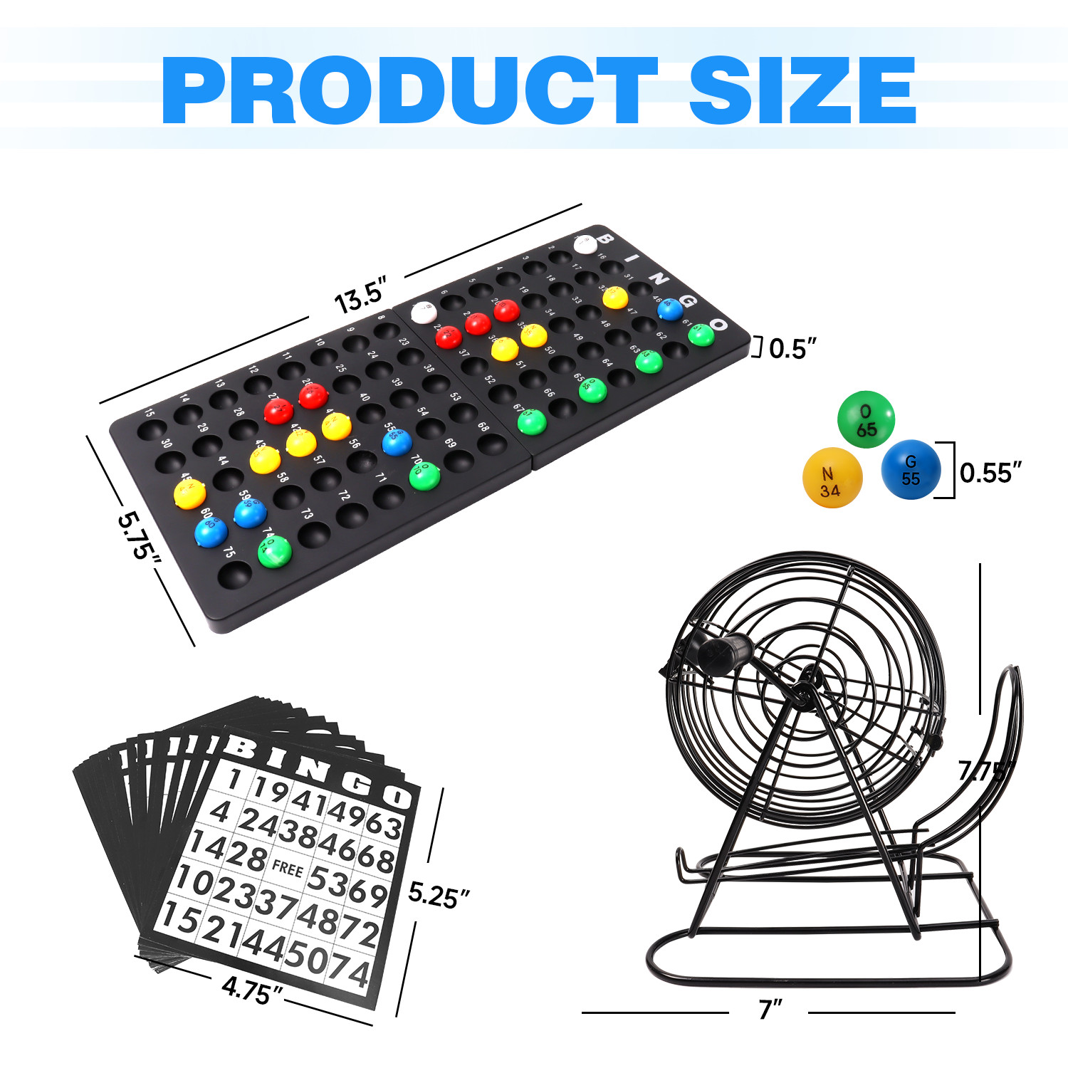Deluxe Bingo Game Set w/Metal Bingo Cage Perfect for the Whole Family FriendsANY