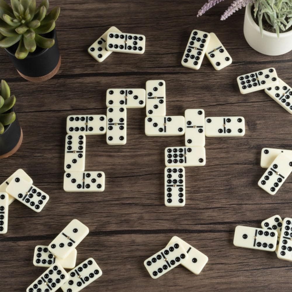 Hey! Play! Domino Set – 55 Premium Double Nine Dominoes And Convenient