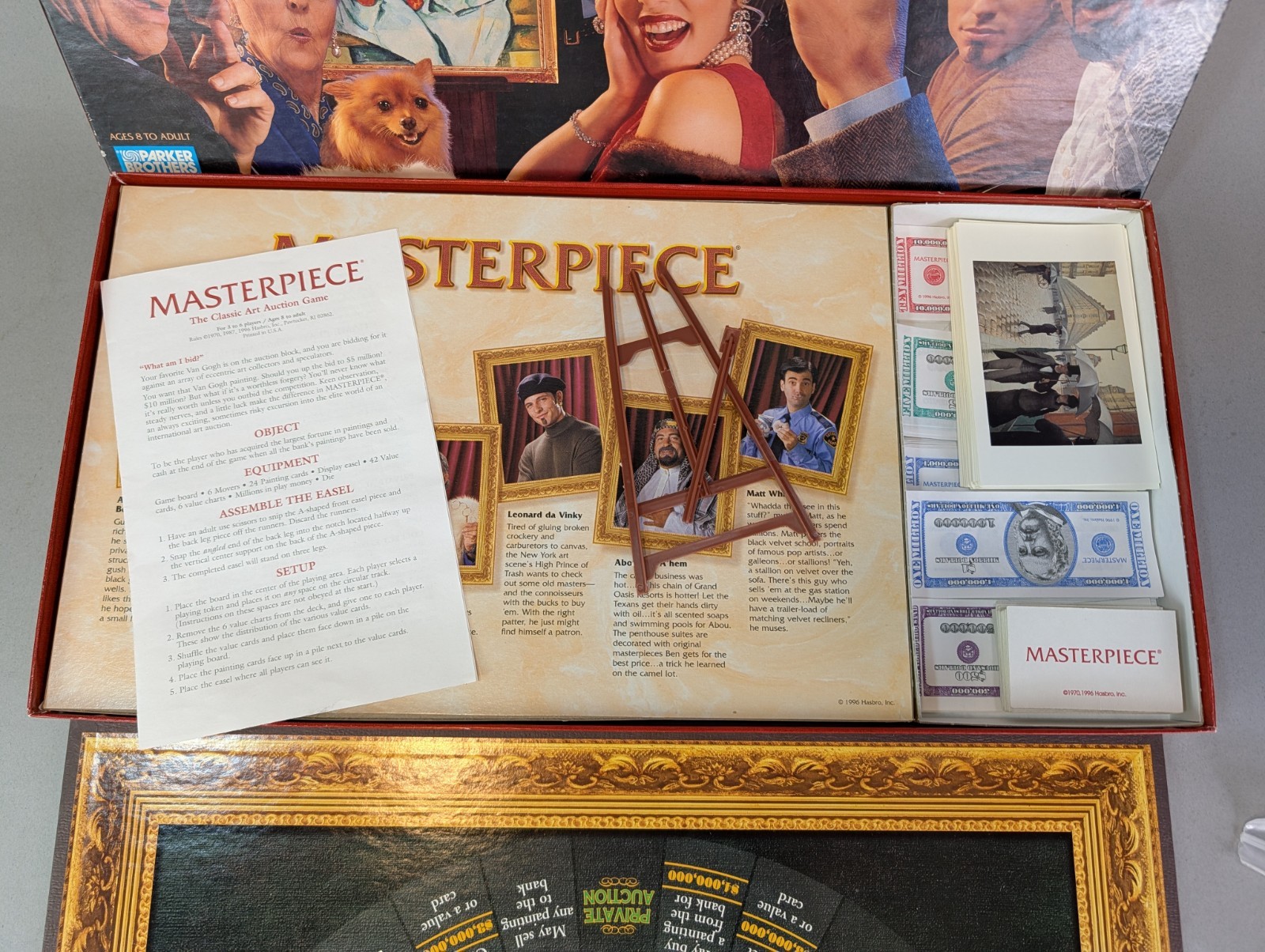 VINTAGE Masterpiece Art Auction Game COMPLETE Parker Brothers 1996 90s