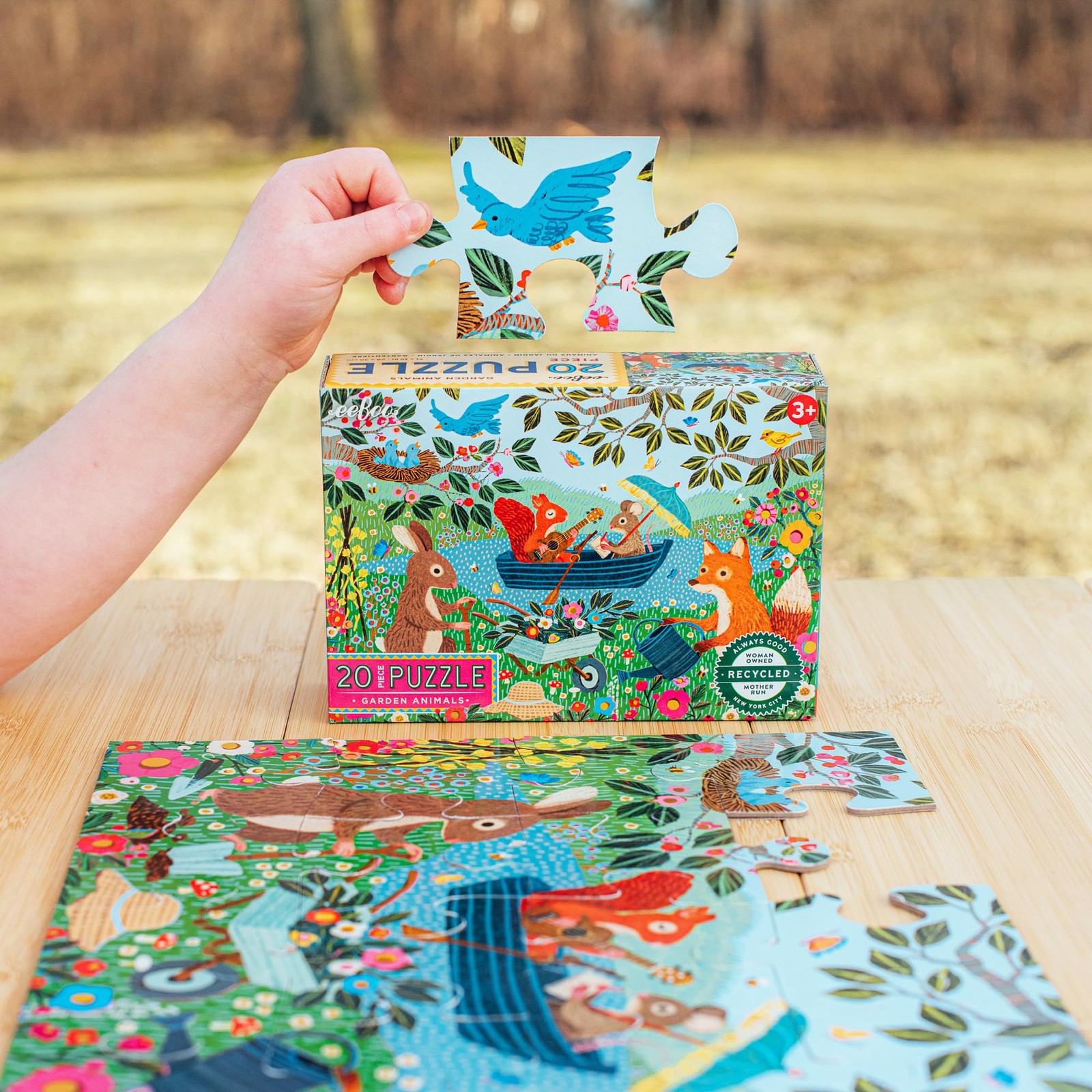 Jigsaw Puzzle 20 Piece Garden Animals Large Pieces Children eeBoo Childrens