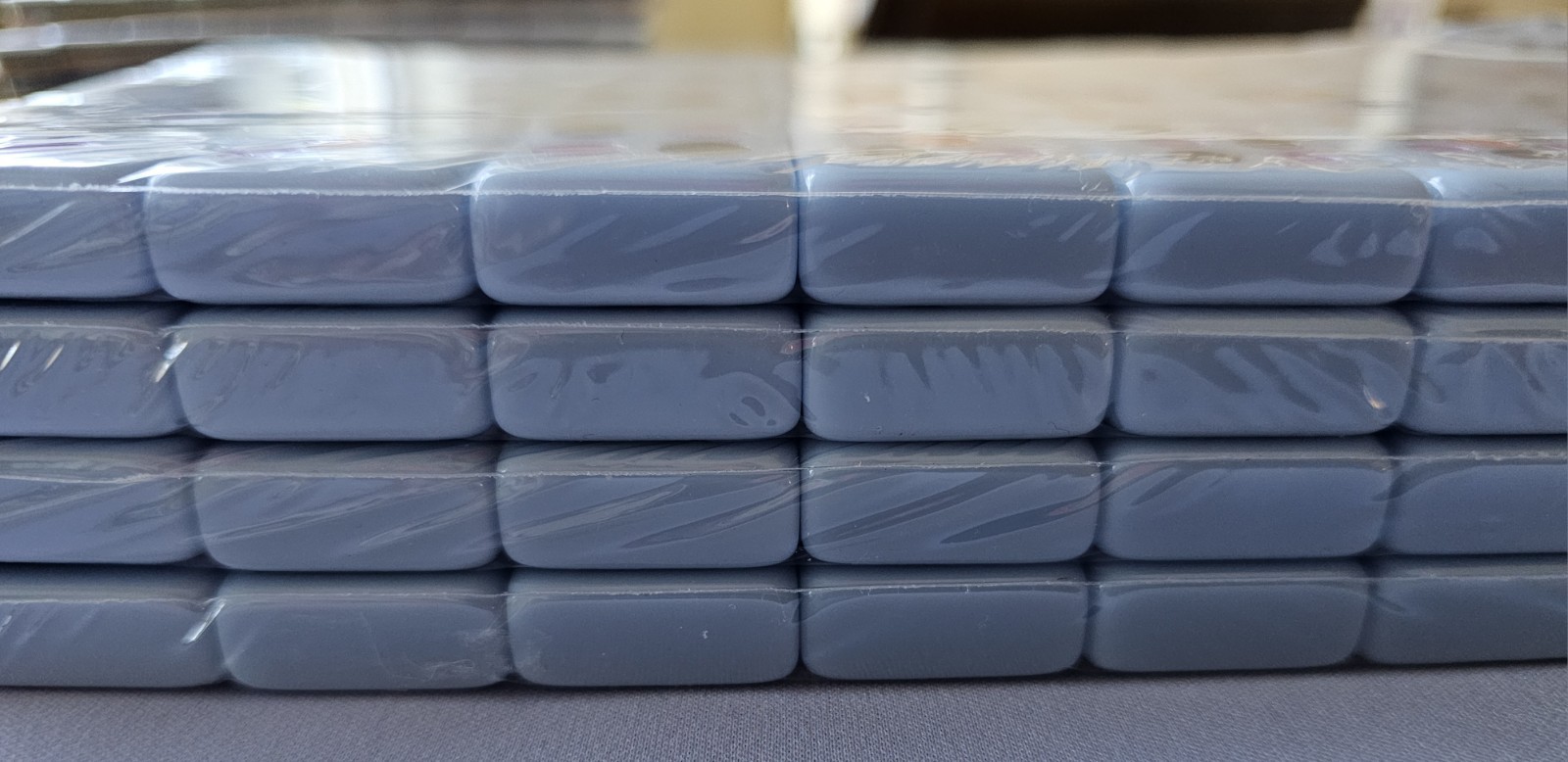 Brand New Blue Double Sided Engraved Mahjong Tiles Set 160