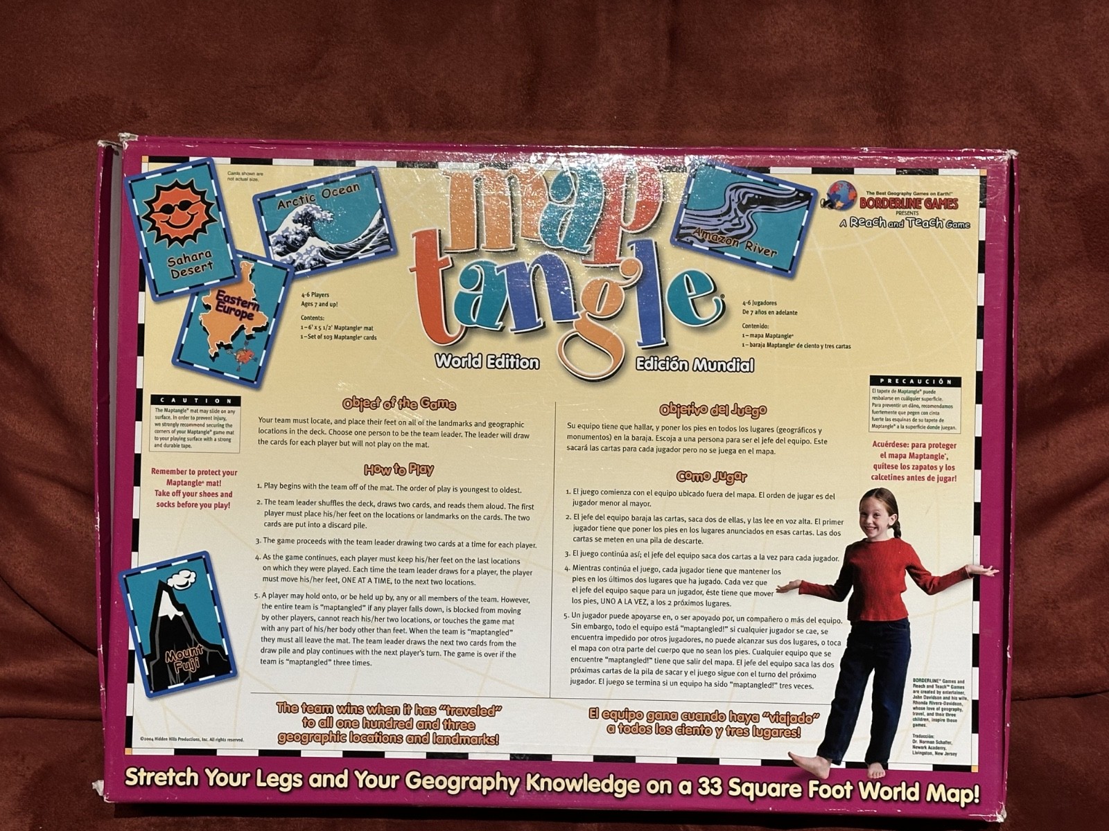 MAP TANGLE floor game World Edition kids learning geography 2003 huge vinyl mat