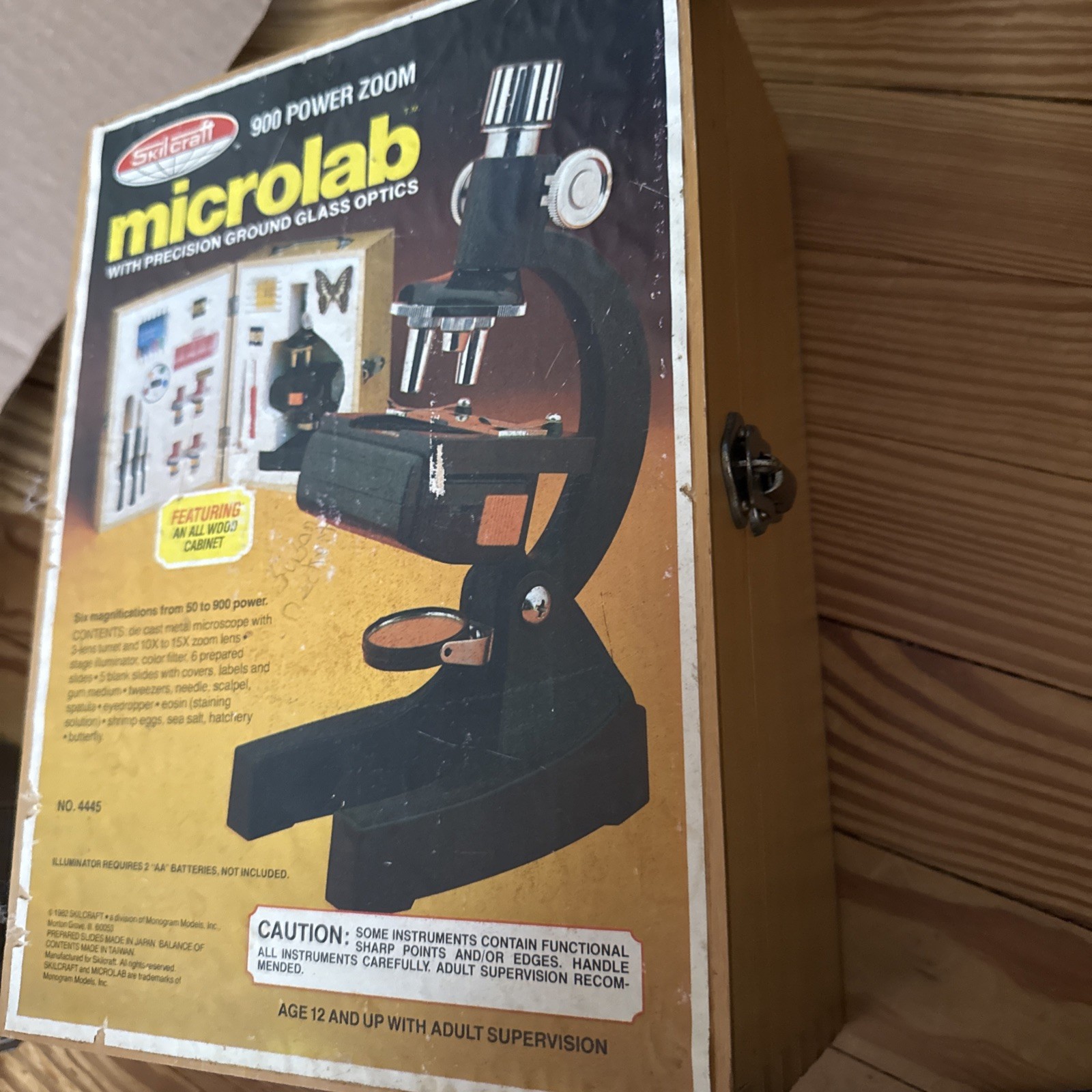 Skilcraft Microlab With Glass Optics Wooden Case Complete