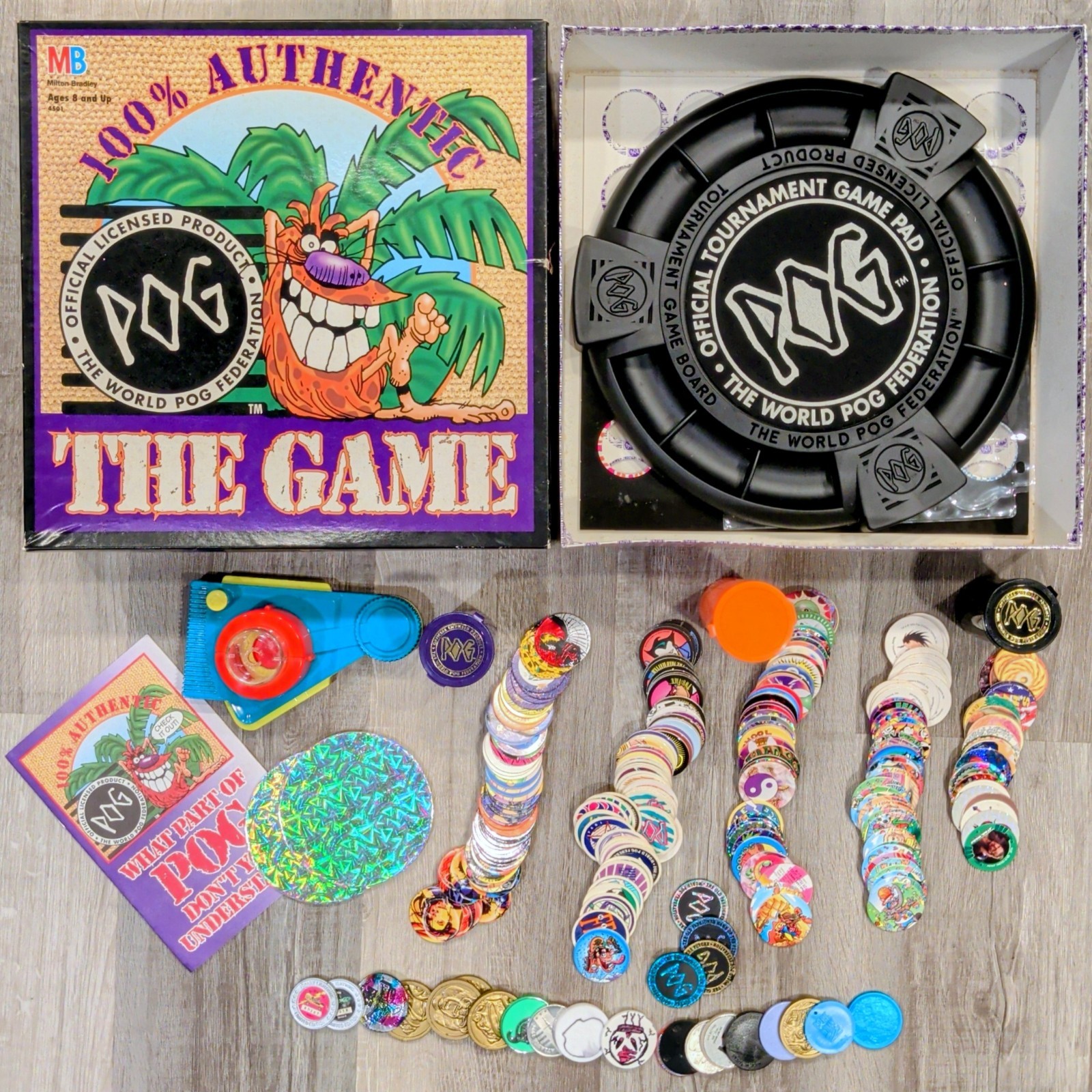 POG The Game Lot of 260+ World Pog Federation Slammers POGs Board Mats Maker Etc