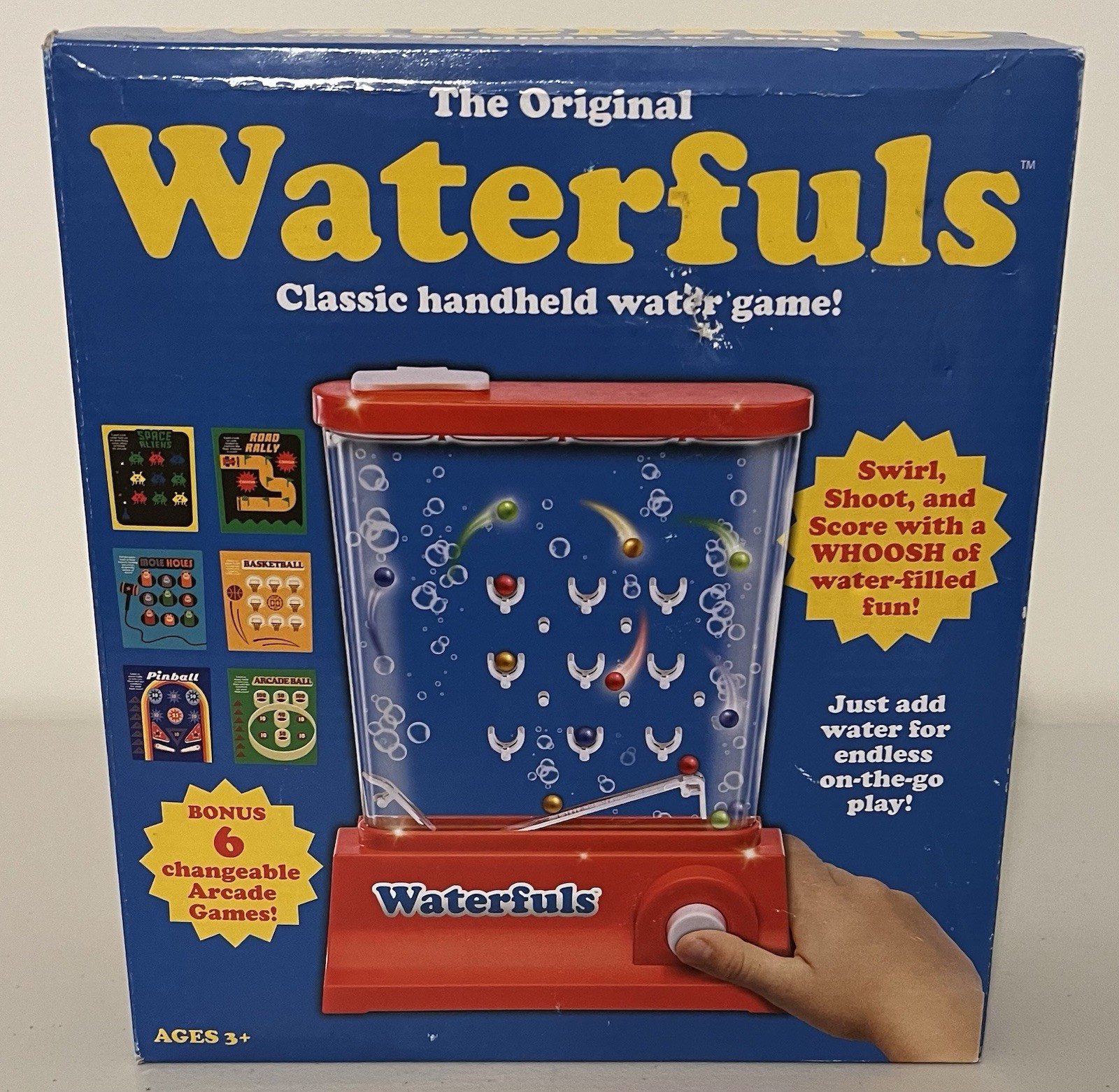 Original Waterfuls Classic Handheld Water Game – 6 Interchangeable Back Panels