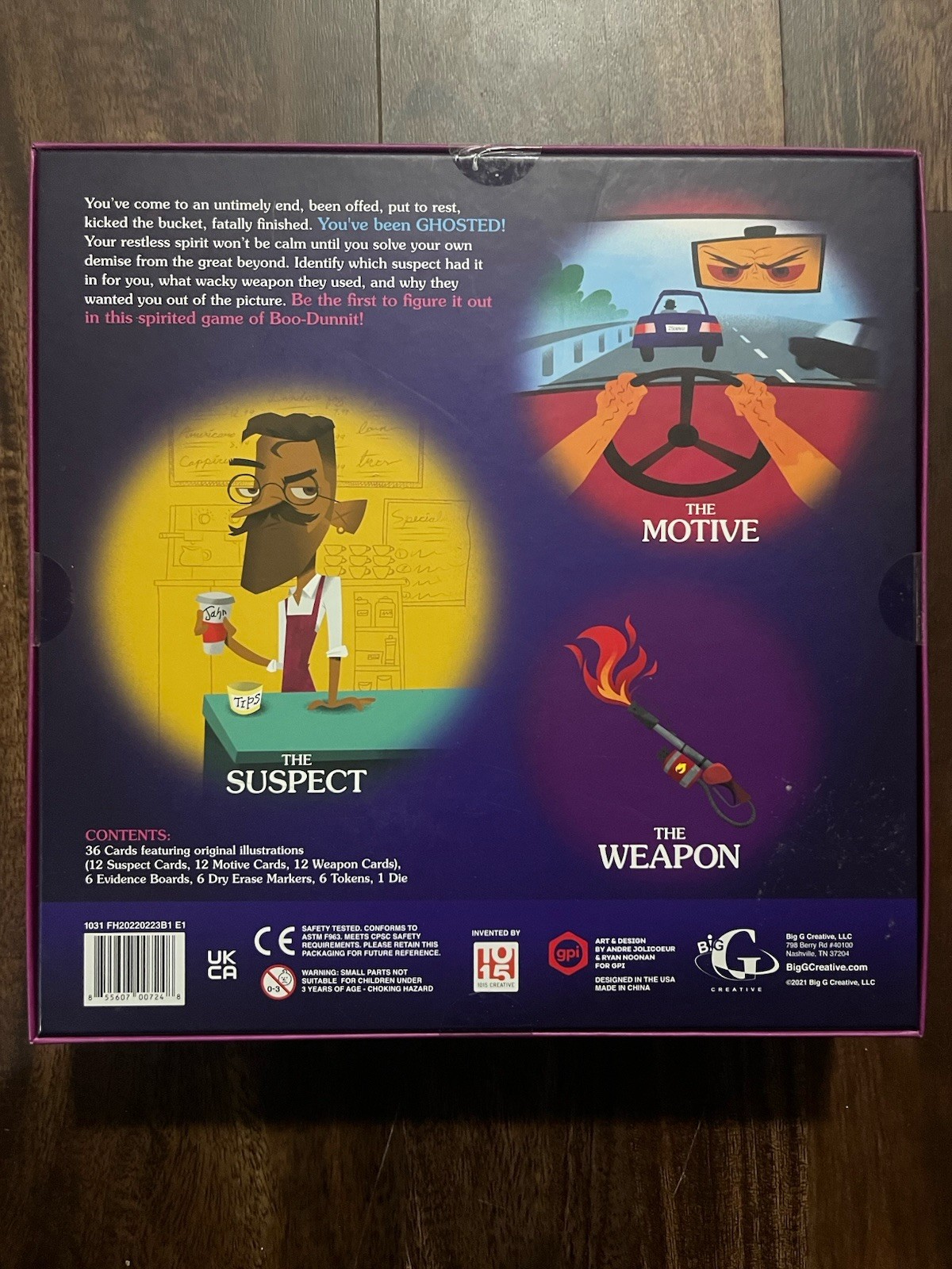 Big G Creative Ghosted Mystery Board/Card Game Complete, 3-6 Players, 10+