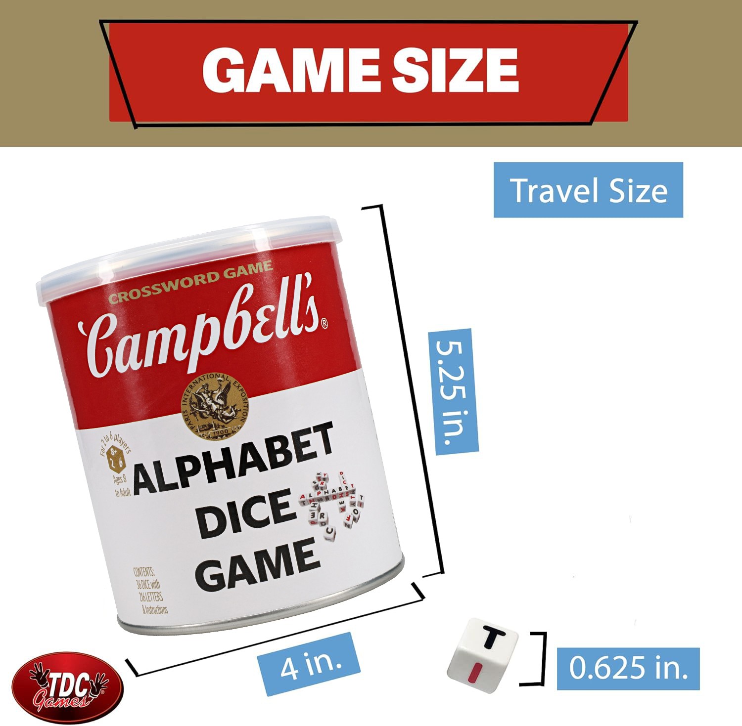 TDC Games Campbell’s Alphabet Dice Word Game