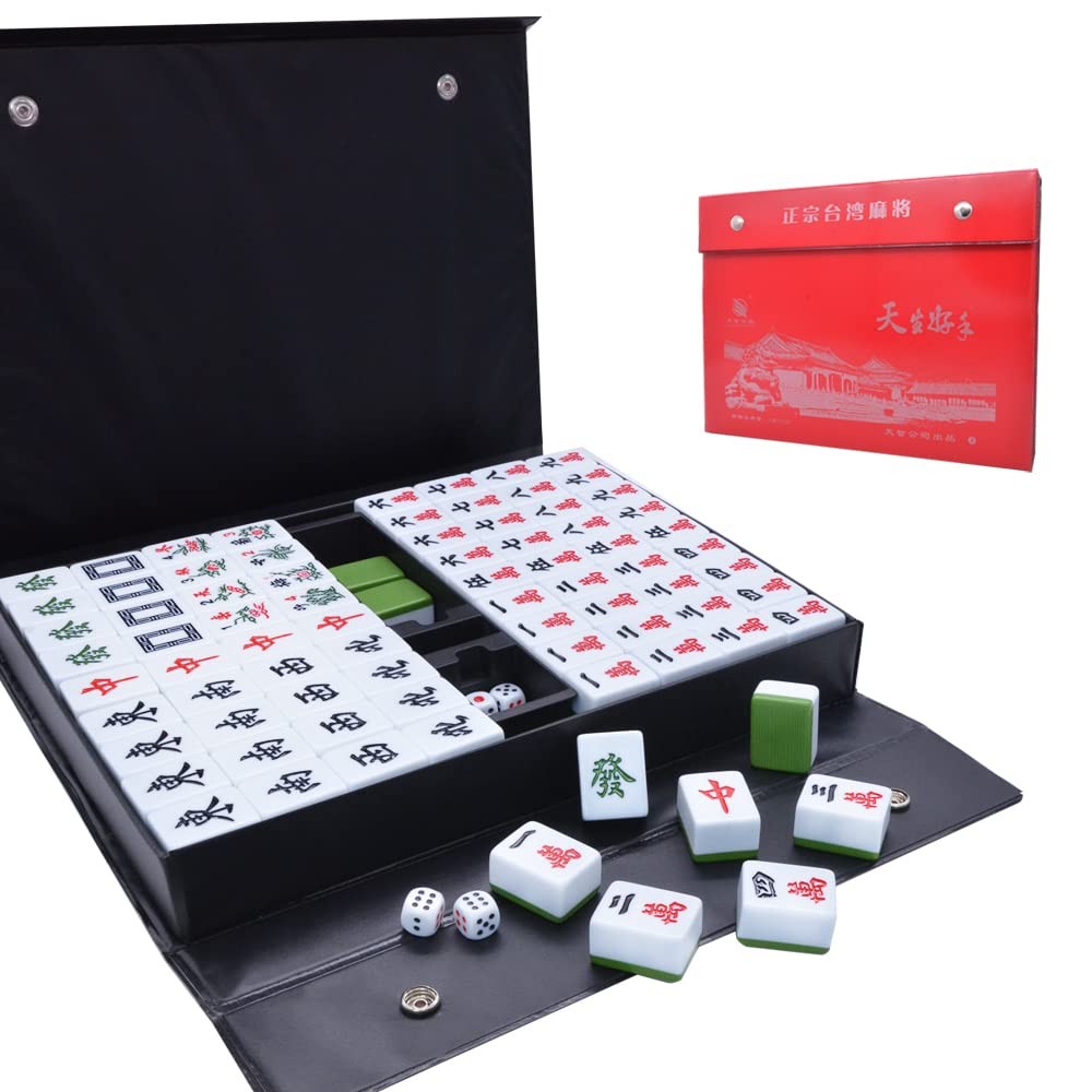 Chinese Mahjong Game Set – 146 Medium Size Tiles 1.3inch with Instructions – Pro