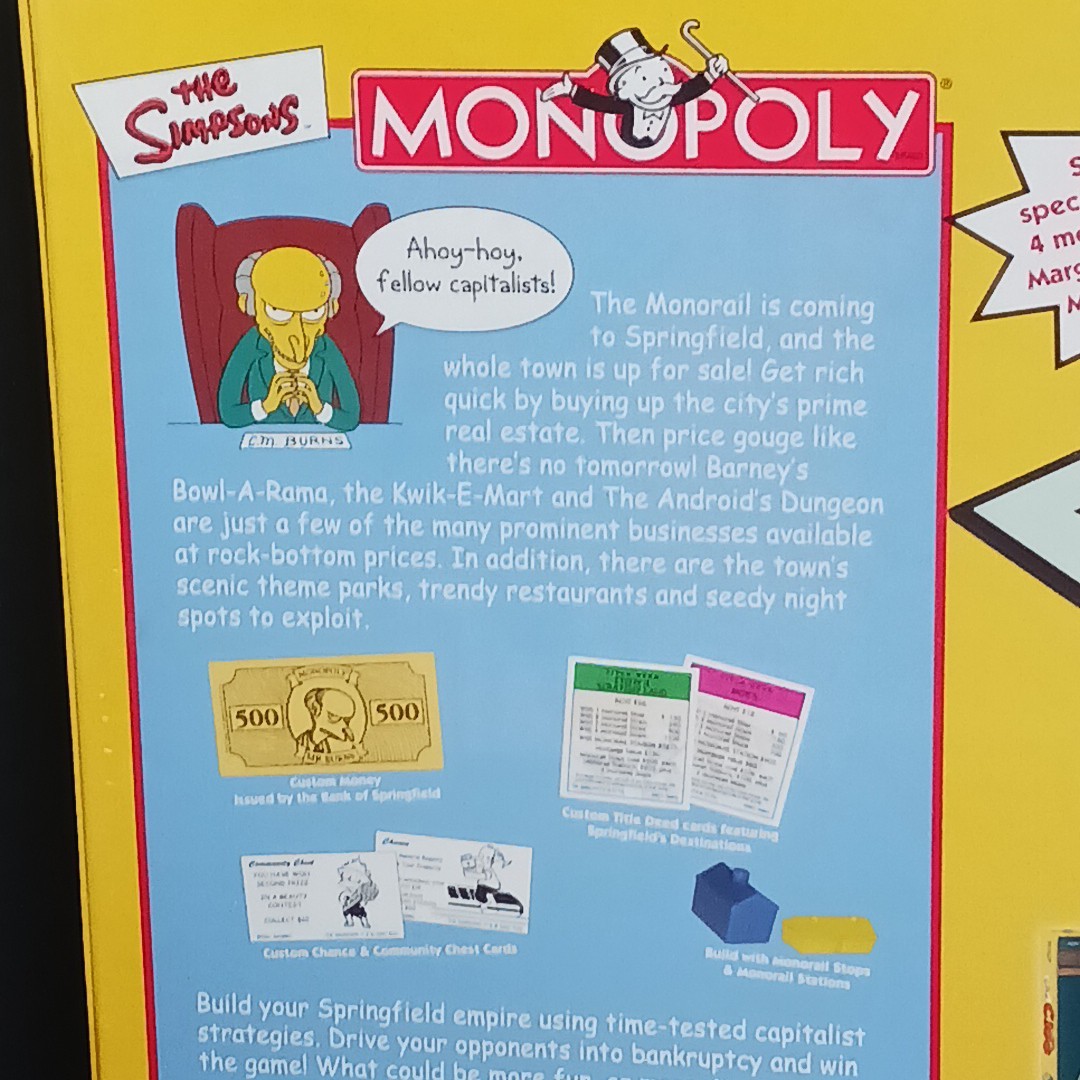 VINTAGE Monopoly THE SIMPSONS BOARD GAME w/ Collectible Tokens 2001 SEALED 🎲