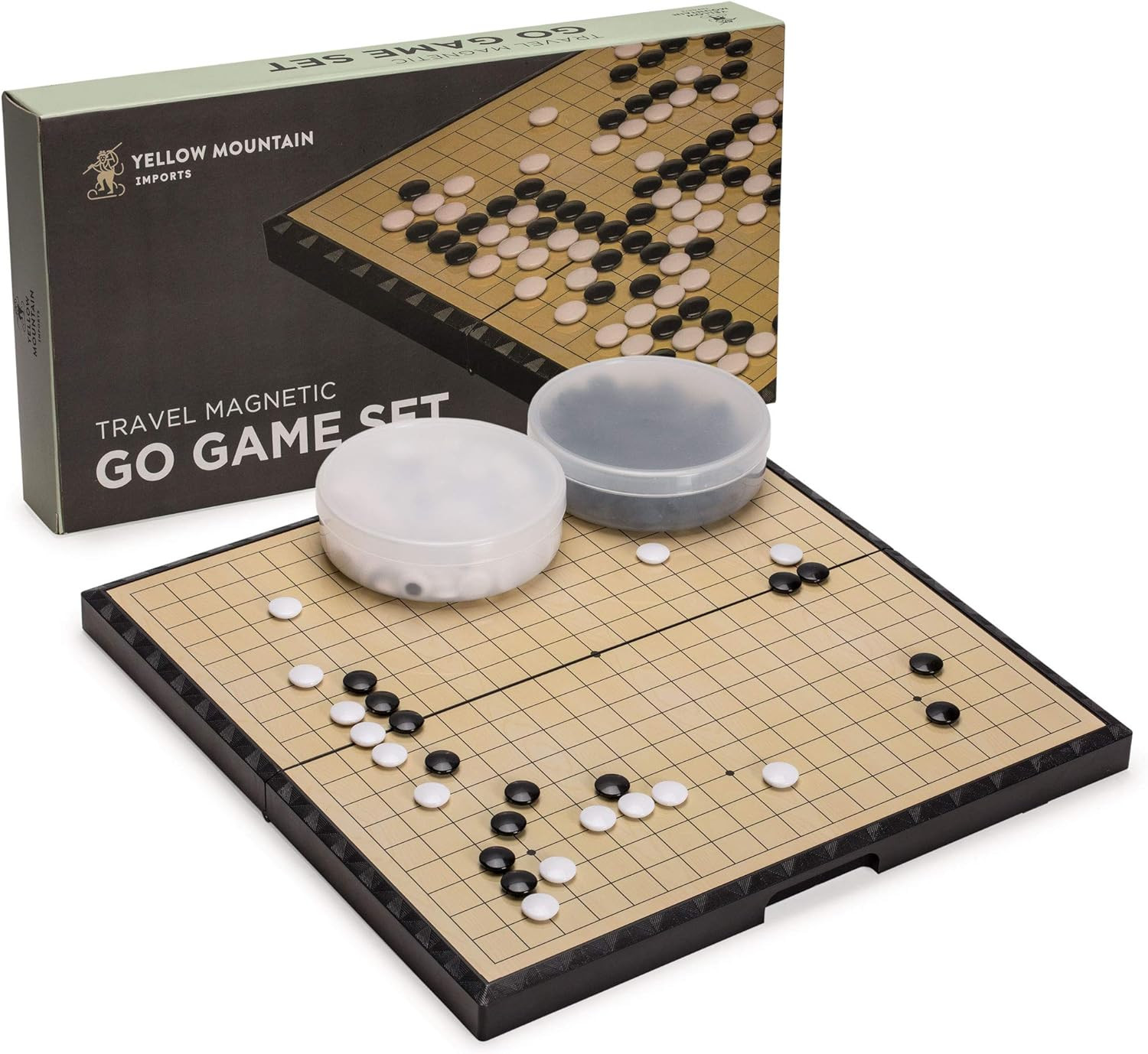 Large Magnetic 19X19 Go Game Set Board (14.6-Inch) with Single Convex Stones – F