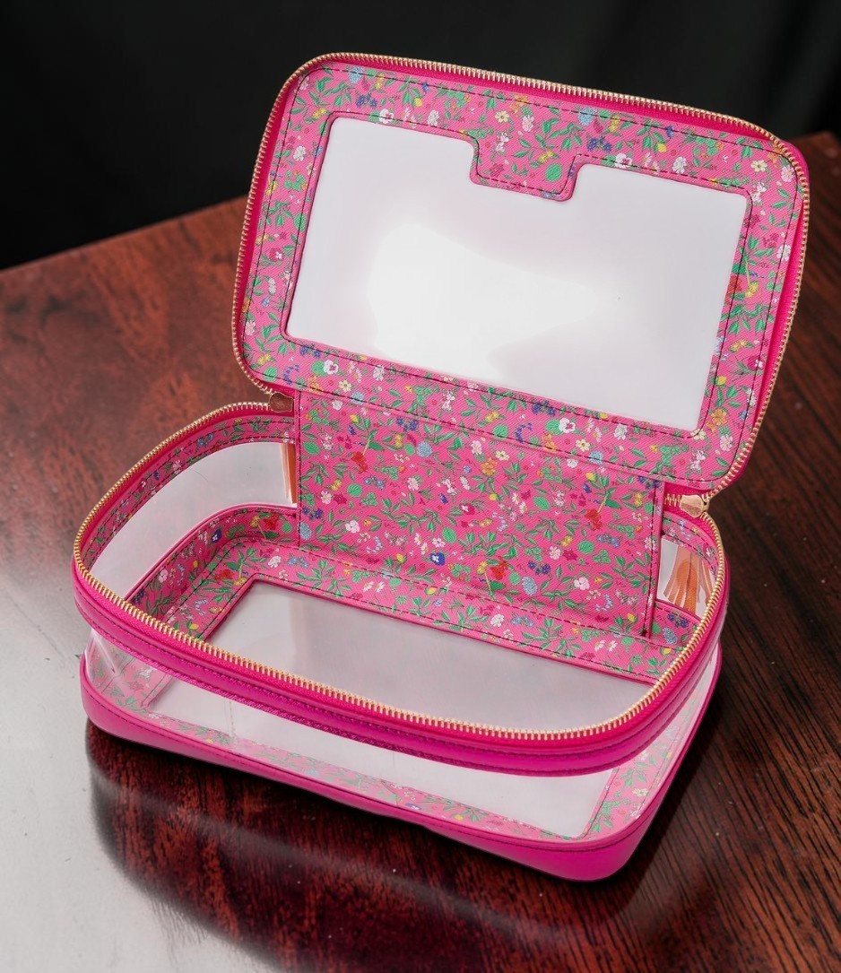 Oh My Mahjong Mahjong Tile Storage Case Organizer Bag Hot Pink Floral NEW