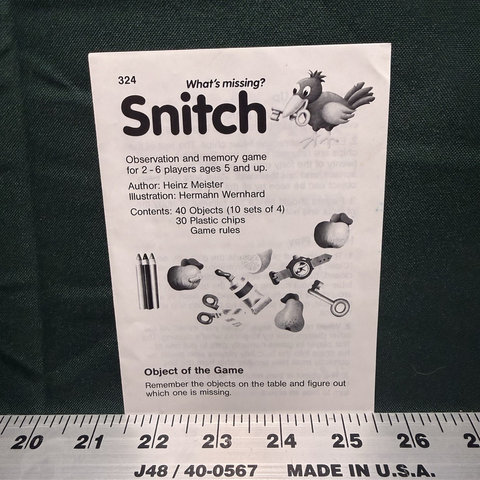 What’s Missing? Snitch Ravensburger Game Ages 5+ 2-6 Players -Ships Free!