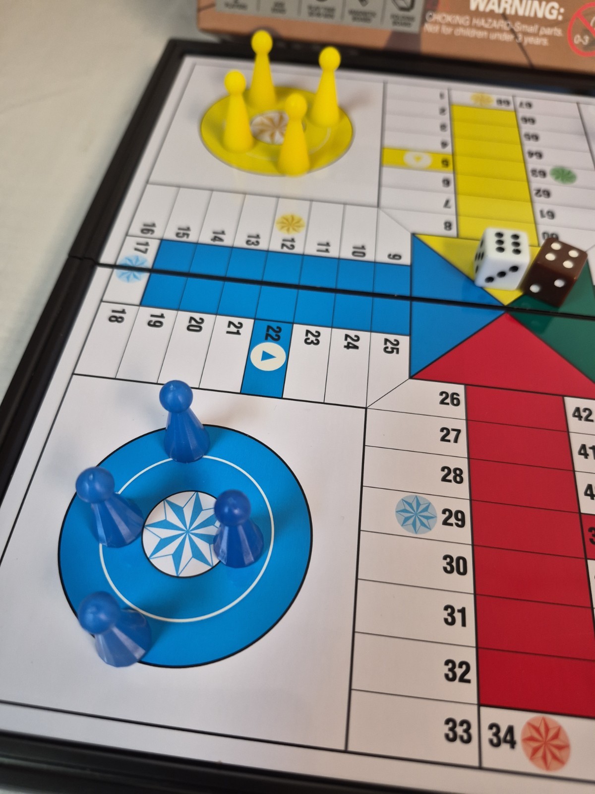 Magnetic Ludo Board Game Travel Folding Mini Set Family Fun Portable 9.75″