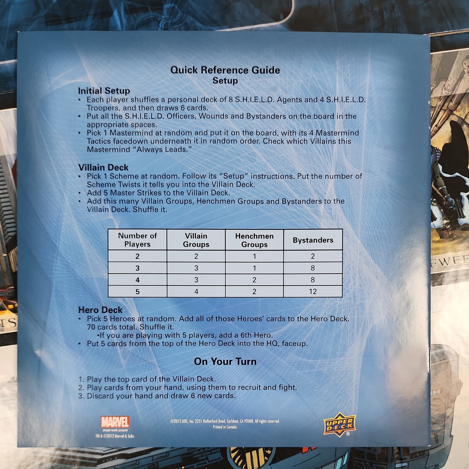 Legendary: Marvel Deck Building Game 2012 Upper Deck – Very Good Condition