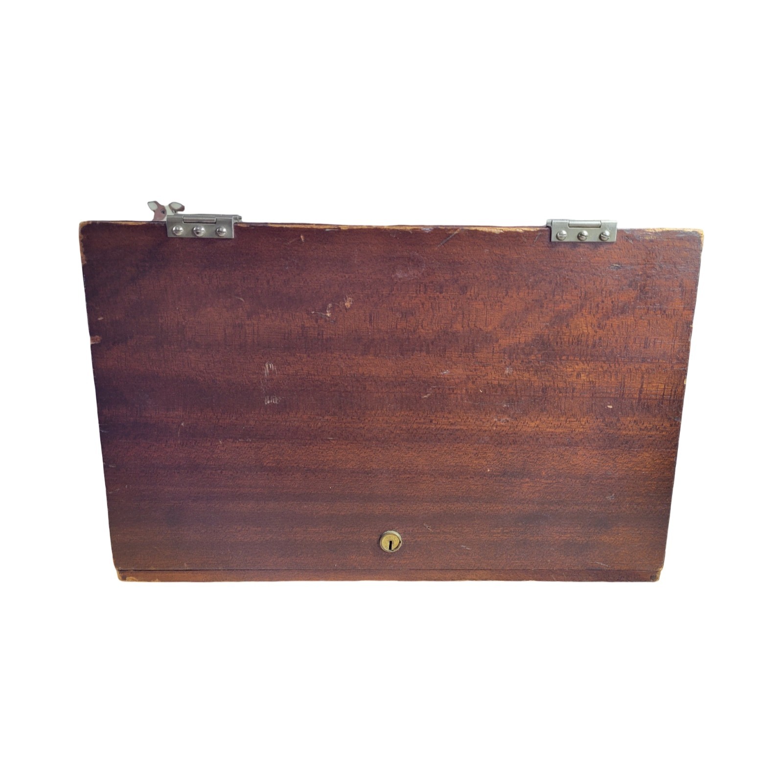 Vtg Wooden Locking Instrument Art DND Game Case