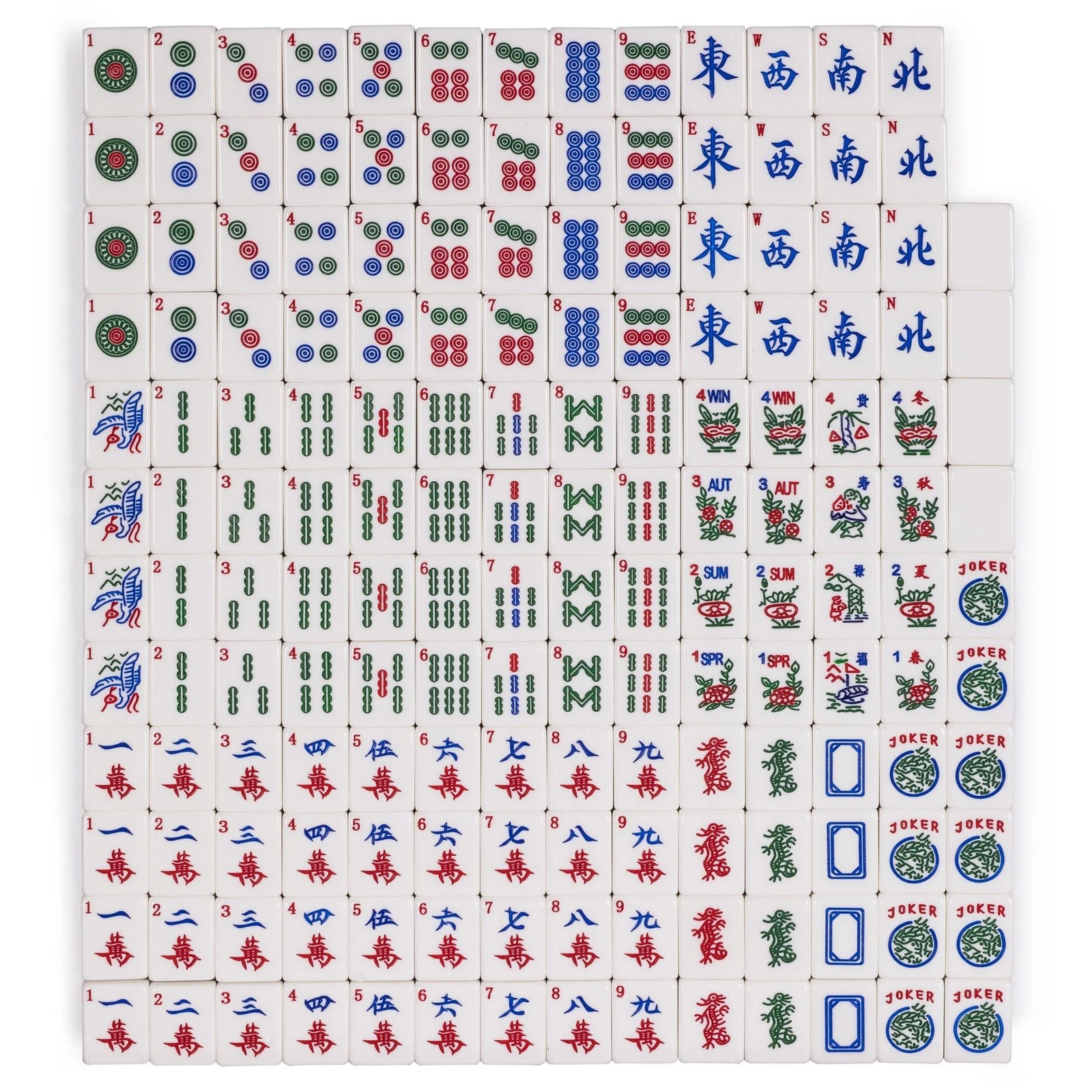 American Mahjong Mah-Jong “KOI Fish” 166-Tile Rack Wooden Case US-AF021-B New